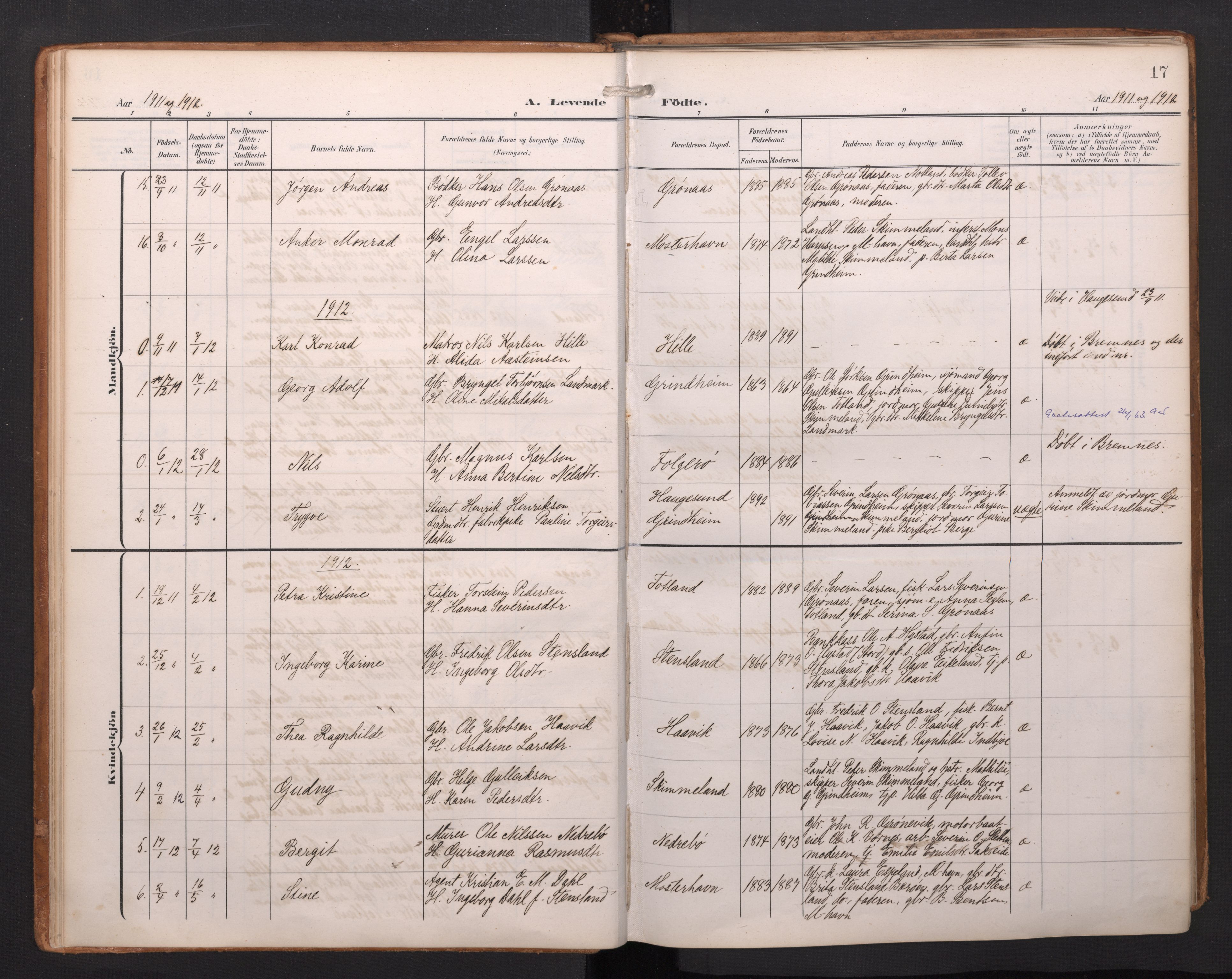Finnås sokneprestembete, AV/SAB-A-99925/H/Ha/Haa/Haab/L0003: Parish register (official) no. B 3, 1907-1923, p. 17