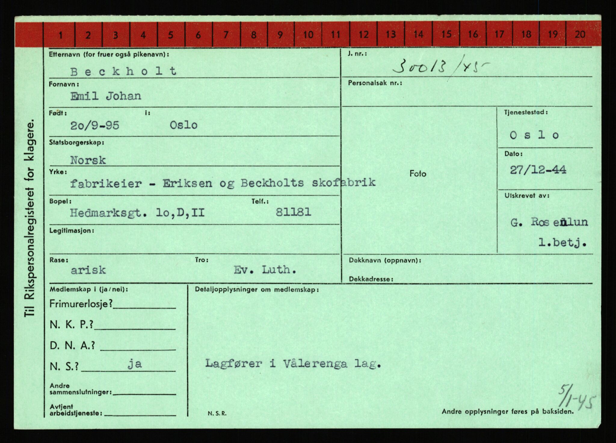 Statspolitiet - Hovedkontoret / Osloavdelingen, AV/RA-S-1329/C/Ca/L0002: Arneberg - Brand, 1943-1945, p. 1577