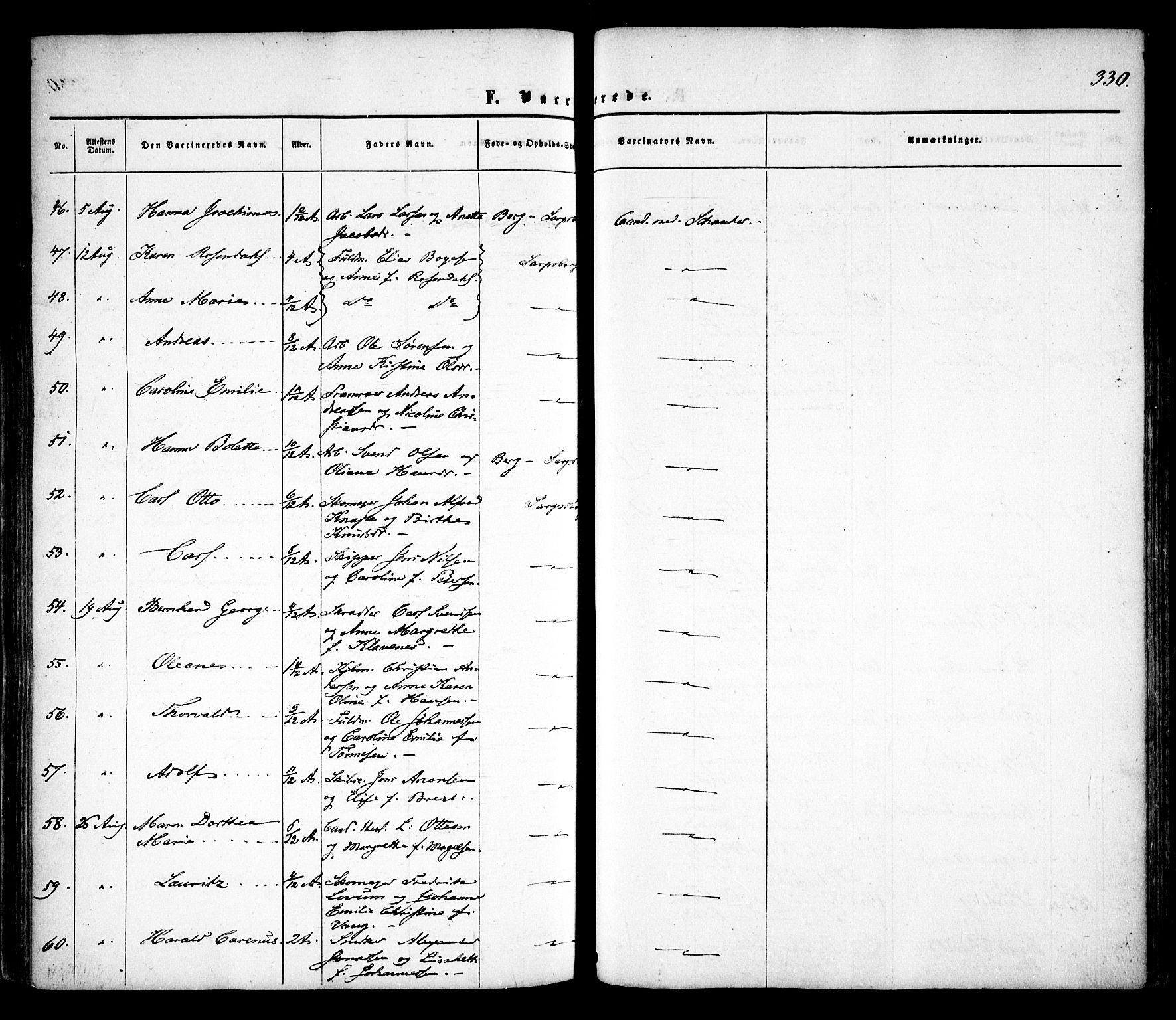 Sarpsborg prestekontor Kirkebøker, SAO/A-2006/F/Fa/L0001: Parish register (official) no. 1, 1859-1868, p. 330