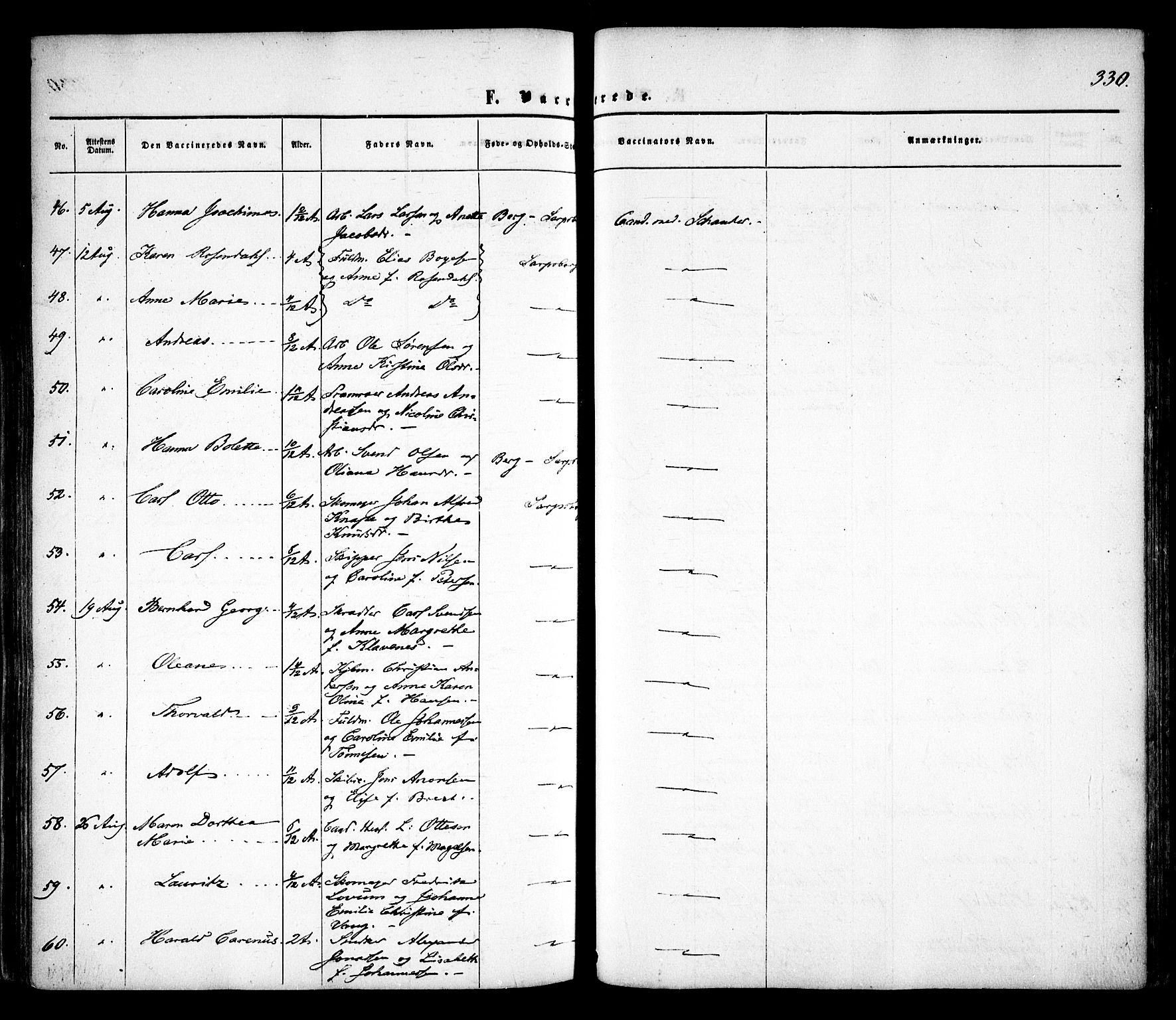 Sarpsborg prestekontor Kirkebøker, AV/SAO-A-2006/F/Fa/L0001: Parish register (official) no. 1, 1859-1868, p. 330