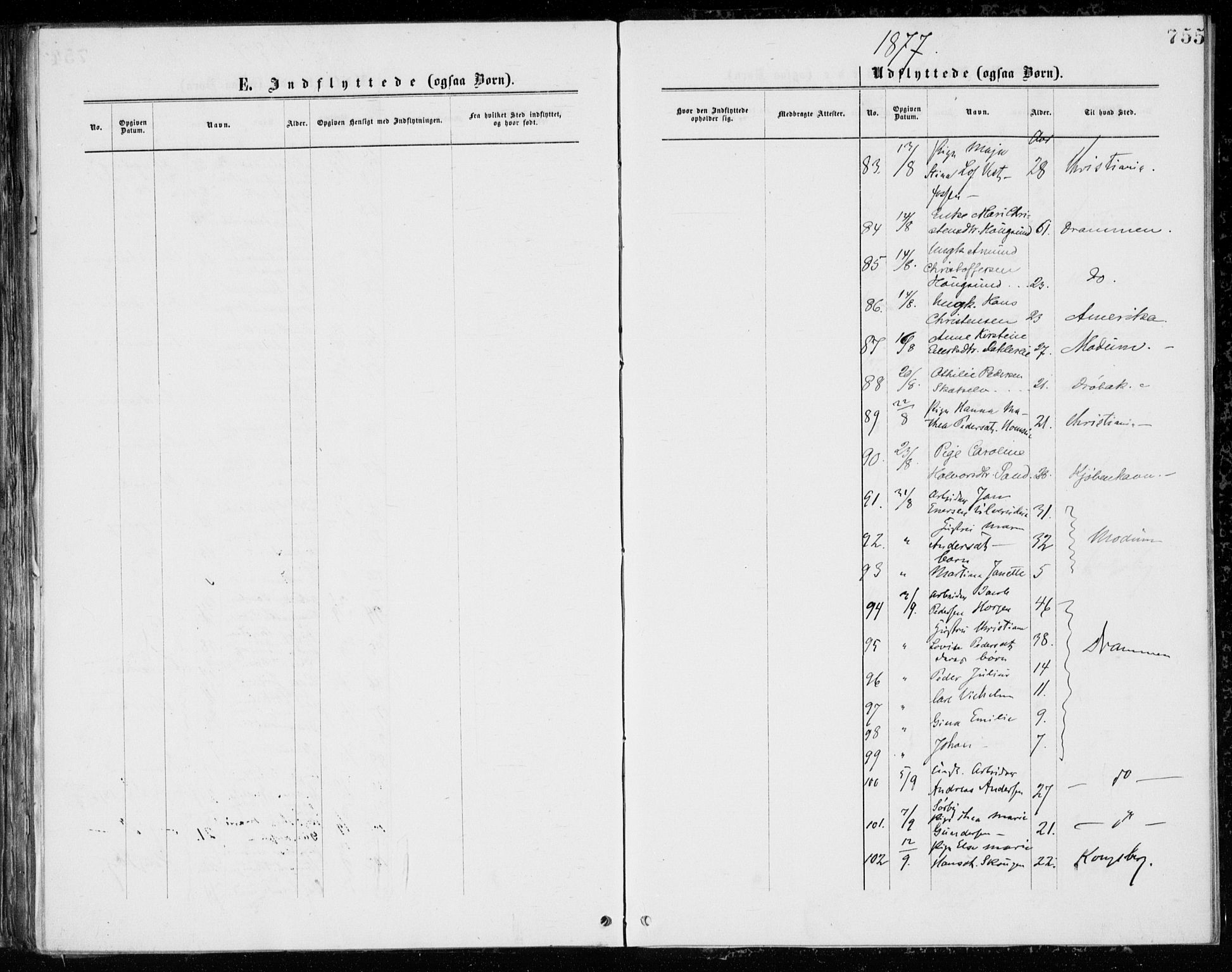 Eiker kirkebøker, AV/SAKO-A-4/G/Ga/L0004: Parish register (copy) no. I 4, 1877-1877, p. 755