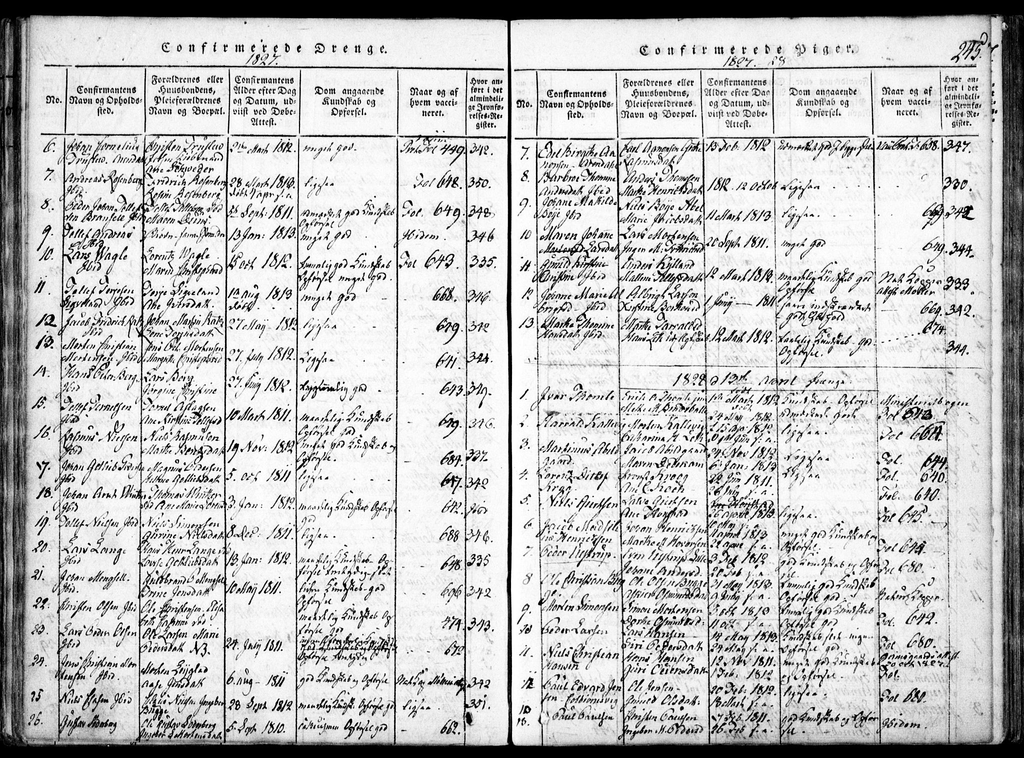 Arendal sokneprestkontor, Trefoldighet, SAK/1111-0040/F/Fa/L0004: Parish register (official) no. A 4, 1816-1839, p. 245