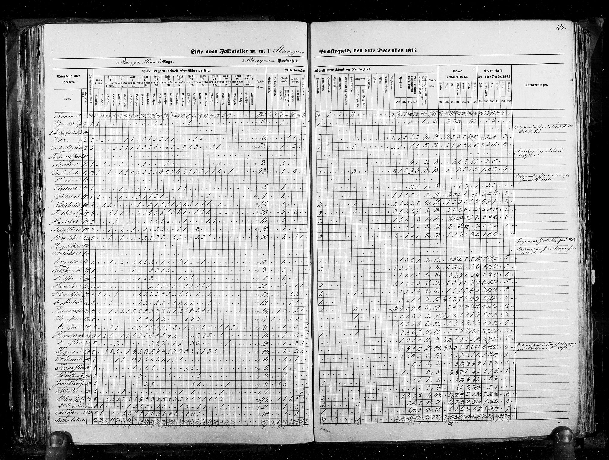 RA, Census 1845, vol. 3: Hedemarken amt og Kristians amt, 1845, p. 185