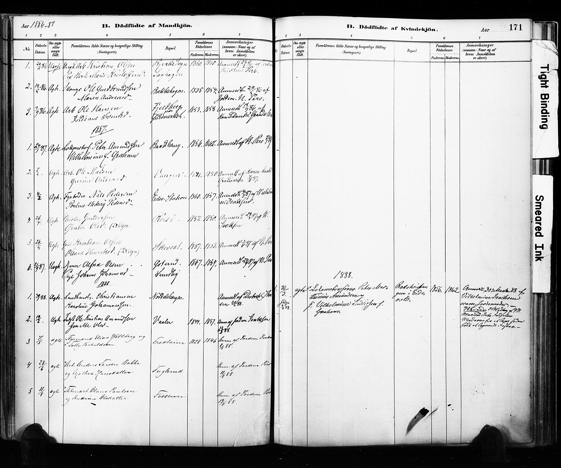 Eidsvoll prestekontor Kirkebøker, SAO/A-10888/F/Fa/L0002: Parish register (official) no. I 2, 1882-1895, p. 171