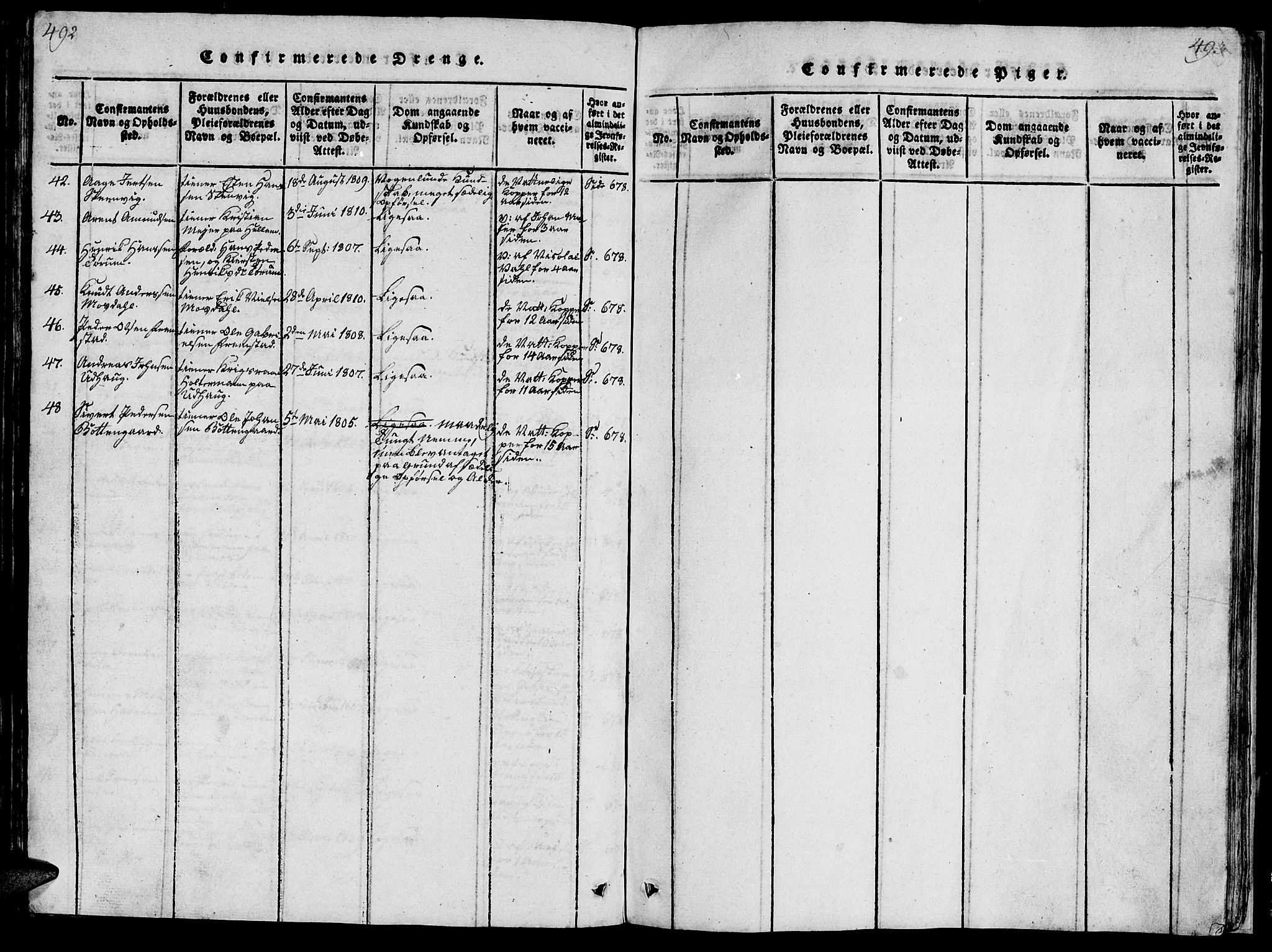 Ministerialprotokoller, klokkerbøker og fødselsregistre - Sør-Trøndelag, SAT/A-1456/659/L0744: Parish register (copy) no. 659C01, 1818-1825, p. 492-493