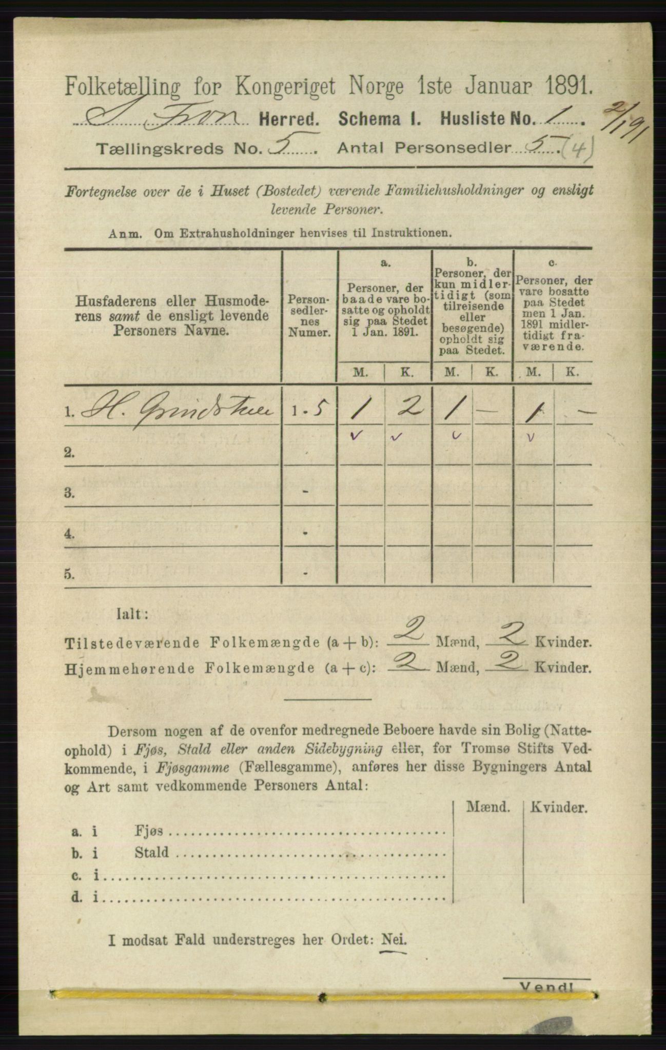 RA, 1891 census for 0519 Sør-Fron, 1891, p. 1955