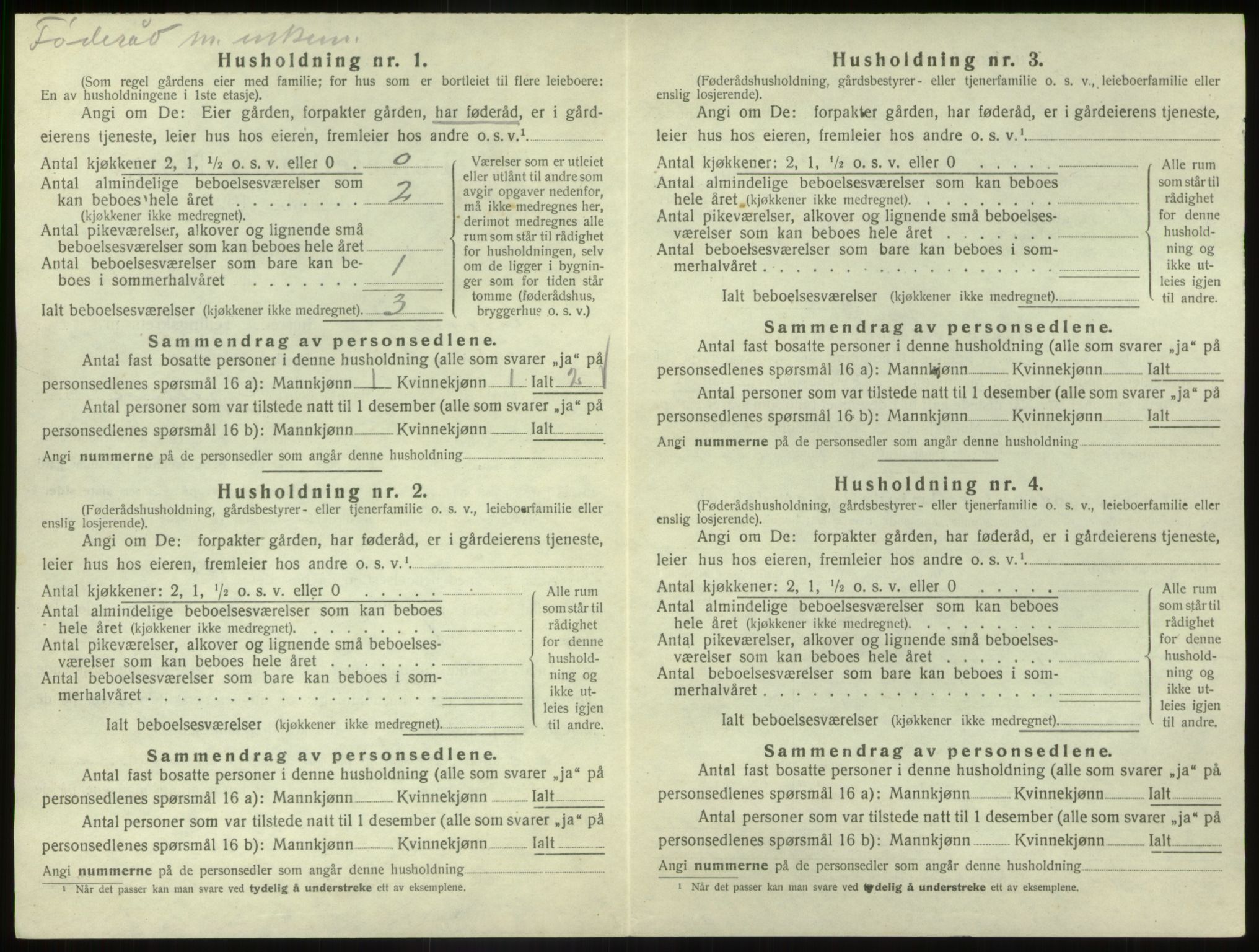 SAB, 1920 census for Vevring, 1920, p. 170