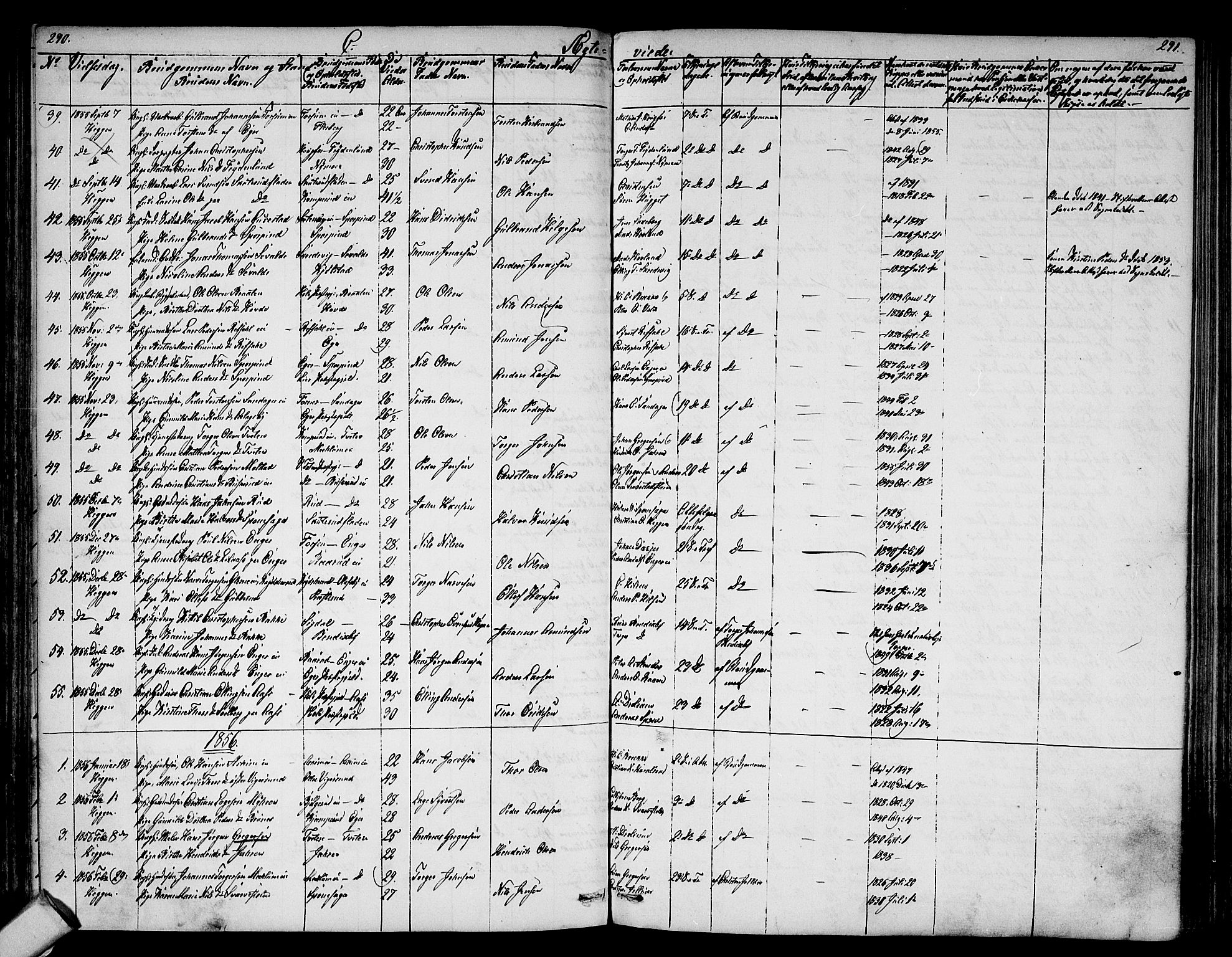 Modum kirkebøker, SAKO/A-234/G/Ga/L0006: Parish register (copy) no. I 6, 1854-1868, p. 290-291