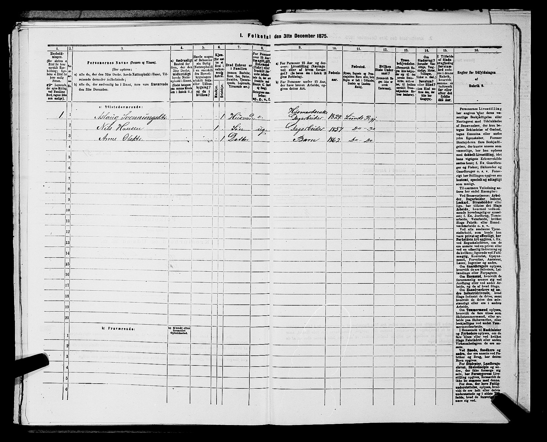 SAKO, 1875 census for 0820P Lunde, 1875, p. 144