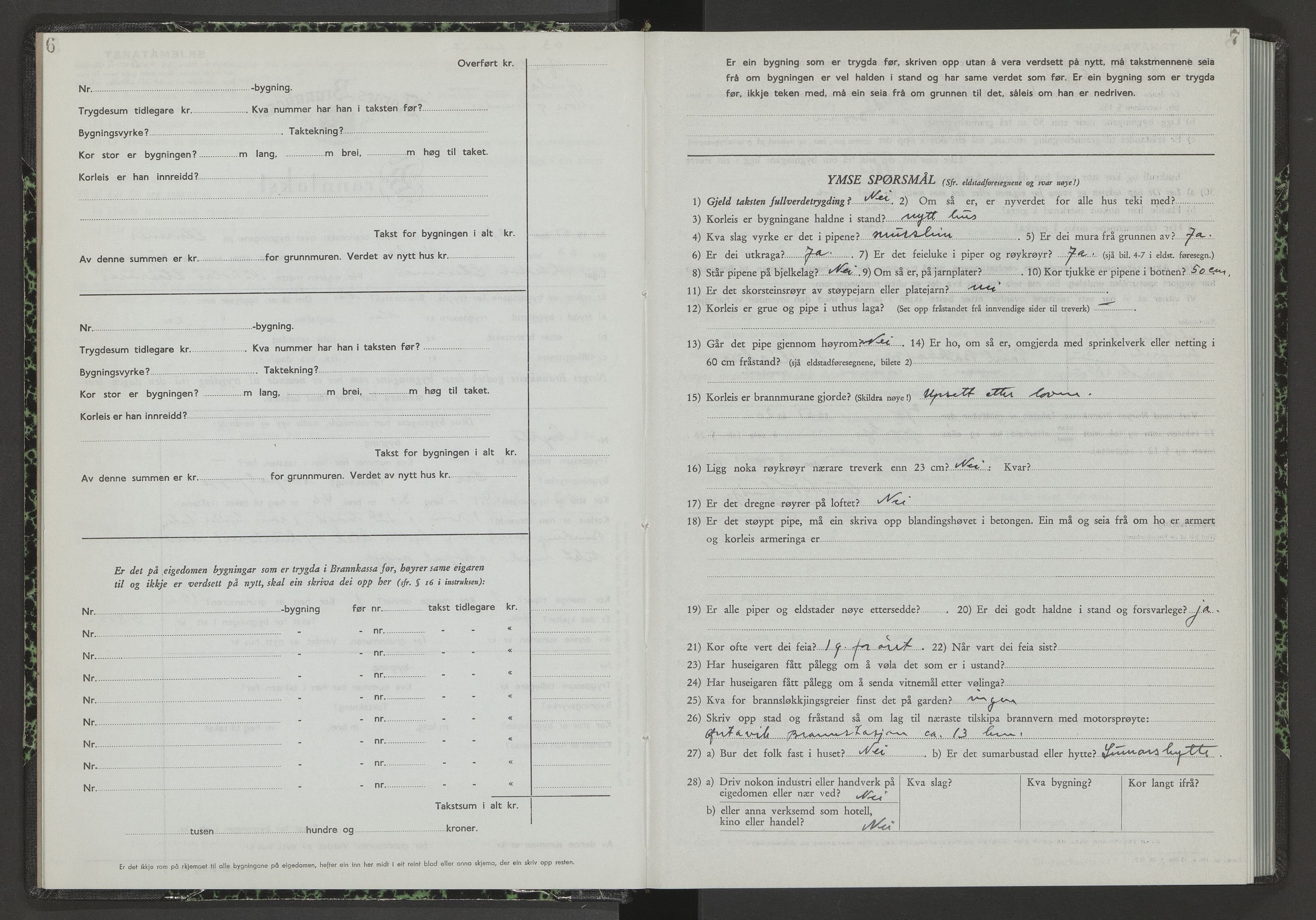 Norges Brannkasse Ørsta, AV/SAT-A-5489/F/Fb/L0003: Branntakstprotokoll, 1951-1955