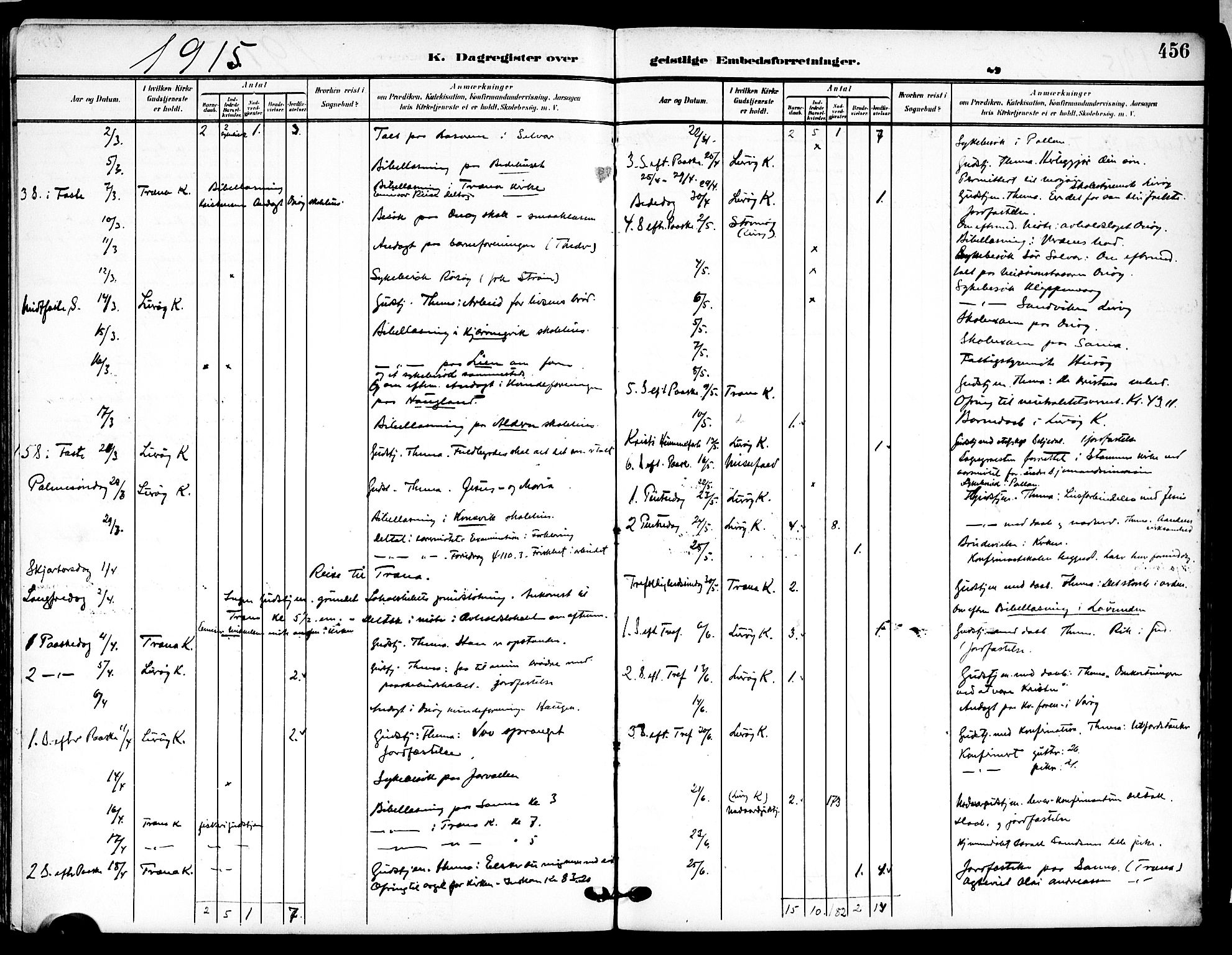 Ministerialprotokoller, klokkerbøker og fødselsregistre - Nordland, AV/SAT-A-1459/839/L0569: Parish register (official) no. 839A06, 1903-1922, p. 456