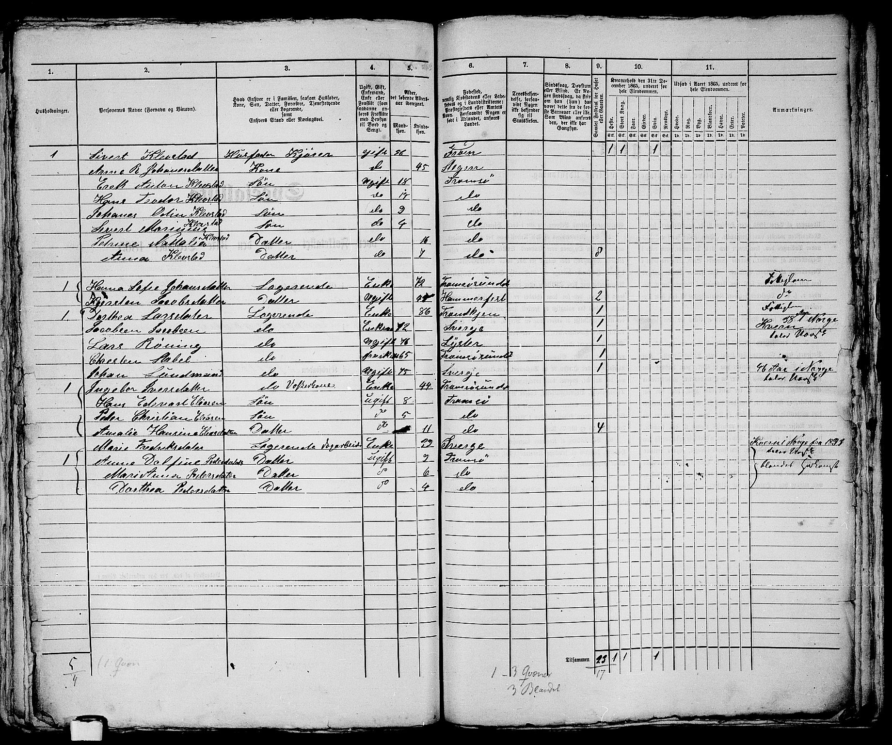 RA, 1865 census for Tromsø, 1865, p. 373