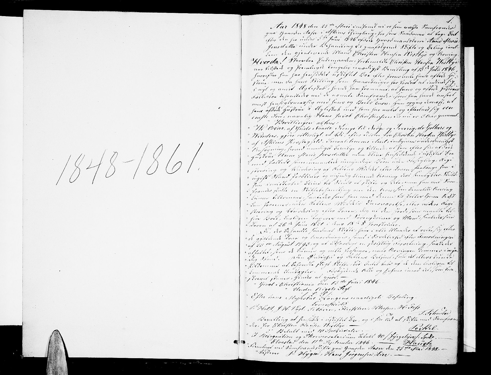 Trøgstad sorenskriveri, AV/SAO-A-10659/H/Hd/L0003: Skifteutlodningsprotokoller, 1848-1861, p. 0b-1a