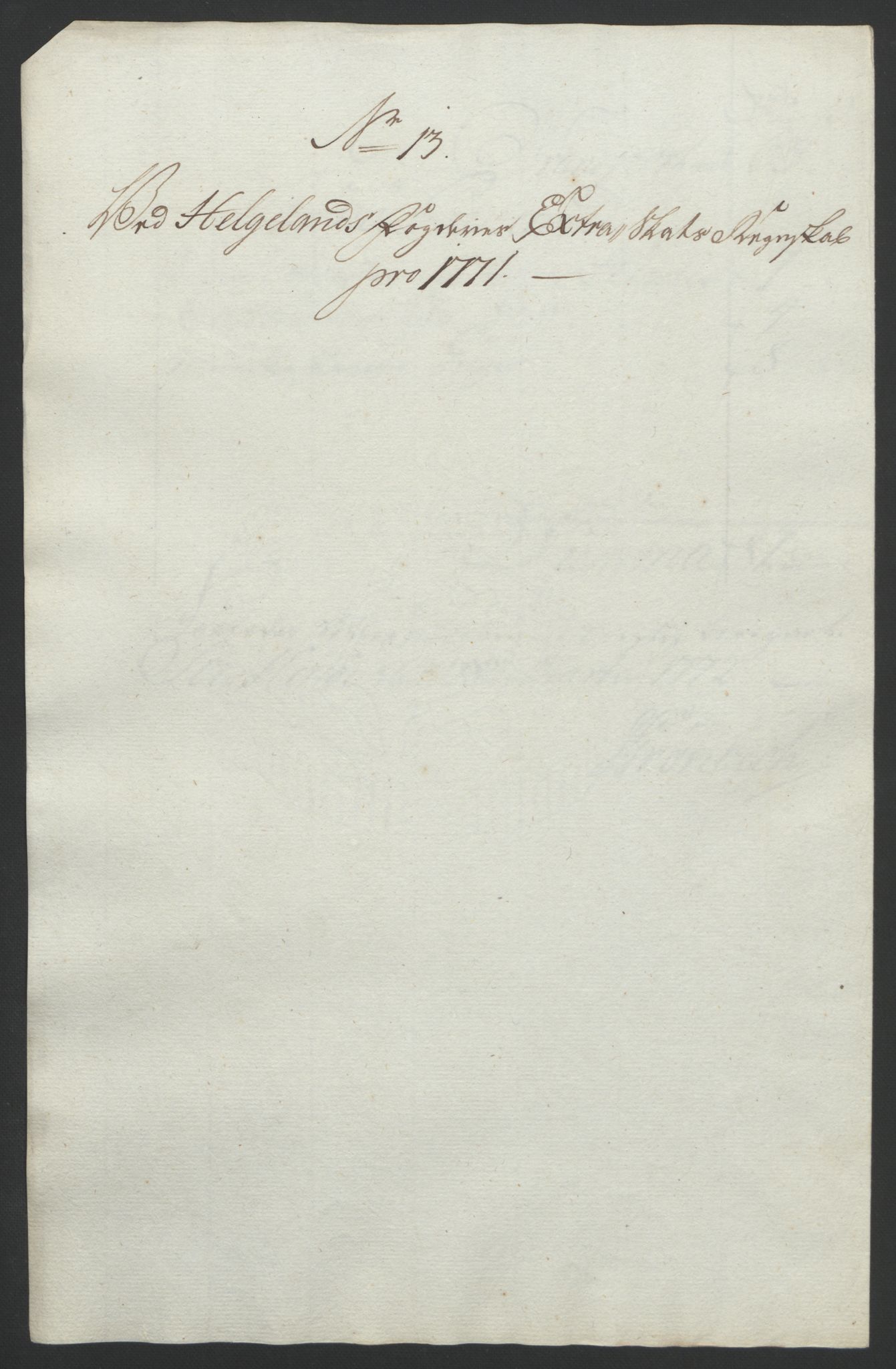Rentekammeret inntil 1814, Reviderte regnskaper, Fogderegnskap, RA/EA-4092/R65/L4573: Ekstraskatten Helgeland, 1762-1772, p. 362