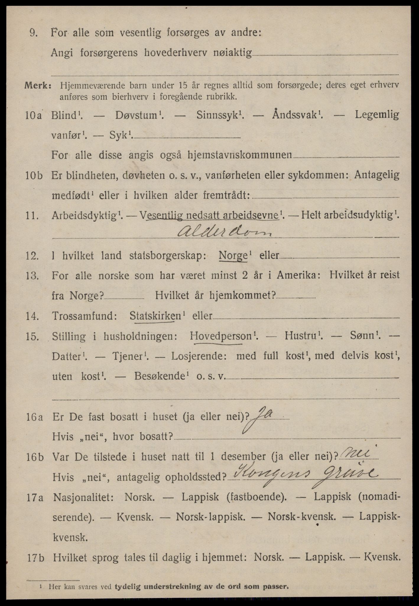 SAT, 1920 census for Røros, 1920, p. 3893