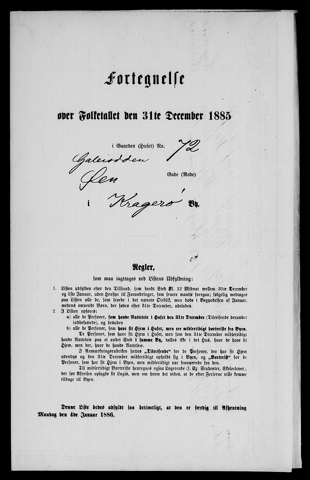 SAKO, 1885 census for 0801 Kragerø, 1885, p. 600