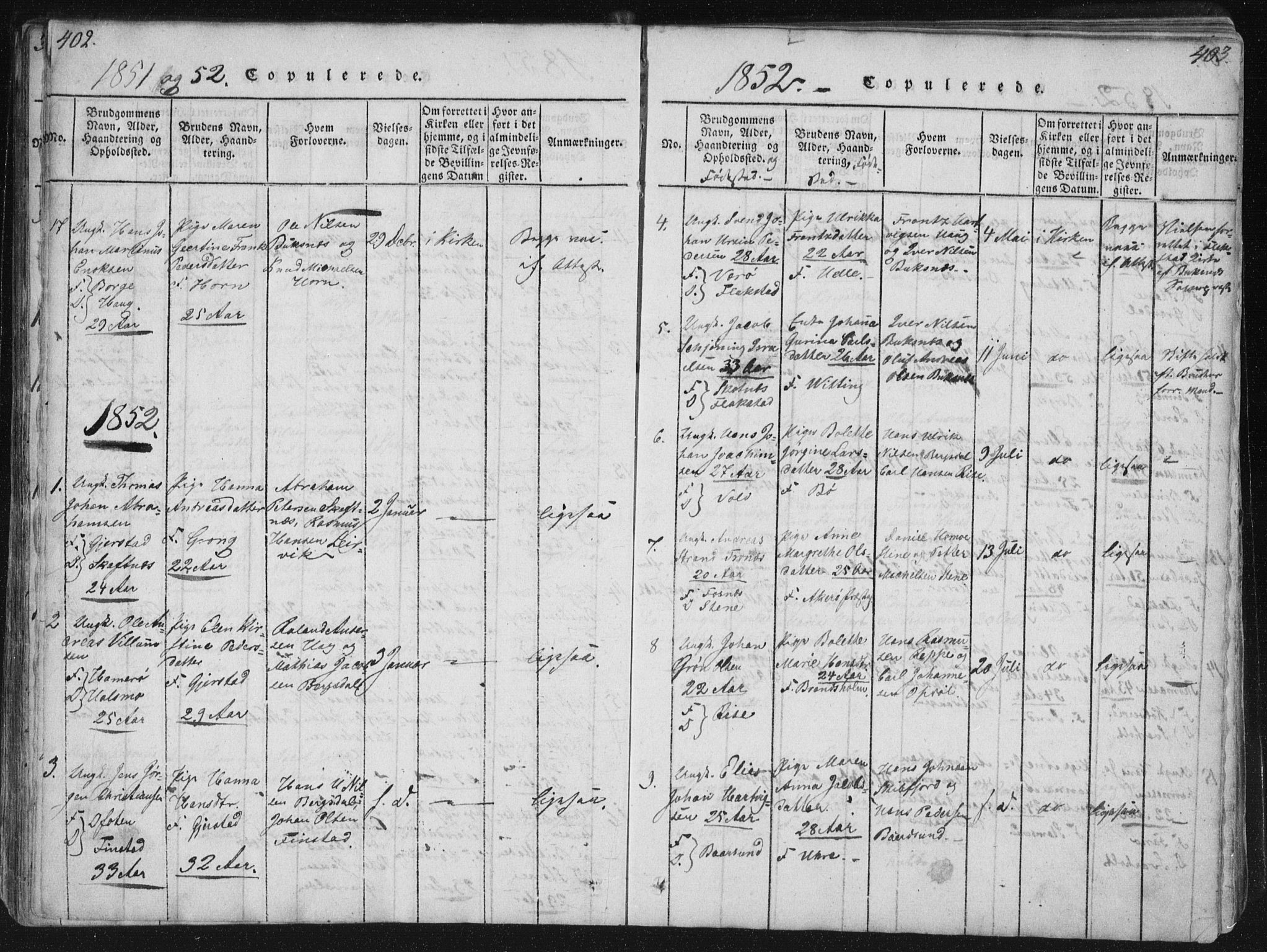Ministerialprotokoller, klokkerbøker og fødselsregistre - Nordland, SAT/A-1459/881/L1164: Parish register (copy) no. 881C01, 1818-1853, p. 402-403