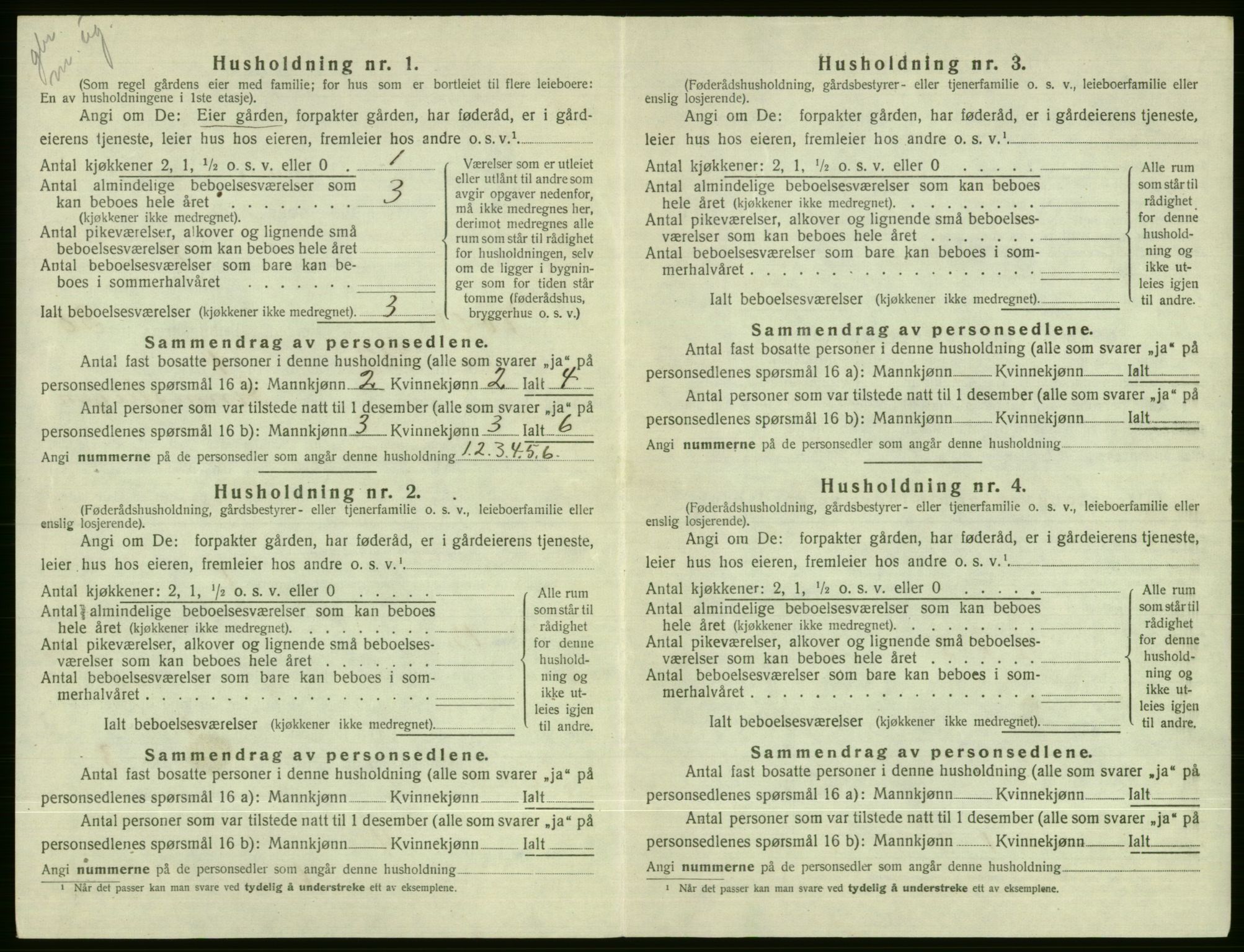 SAB, 1920 census for Voss, 1920, p. 2622