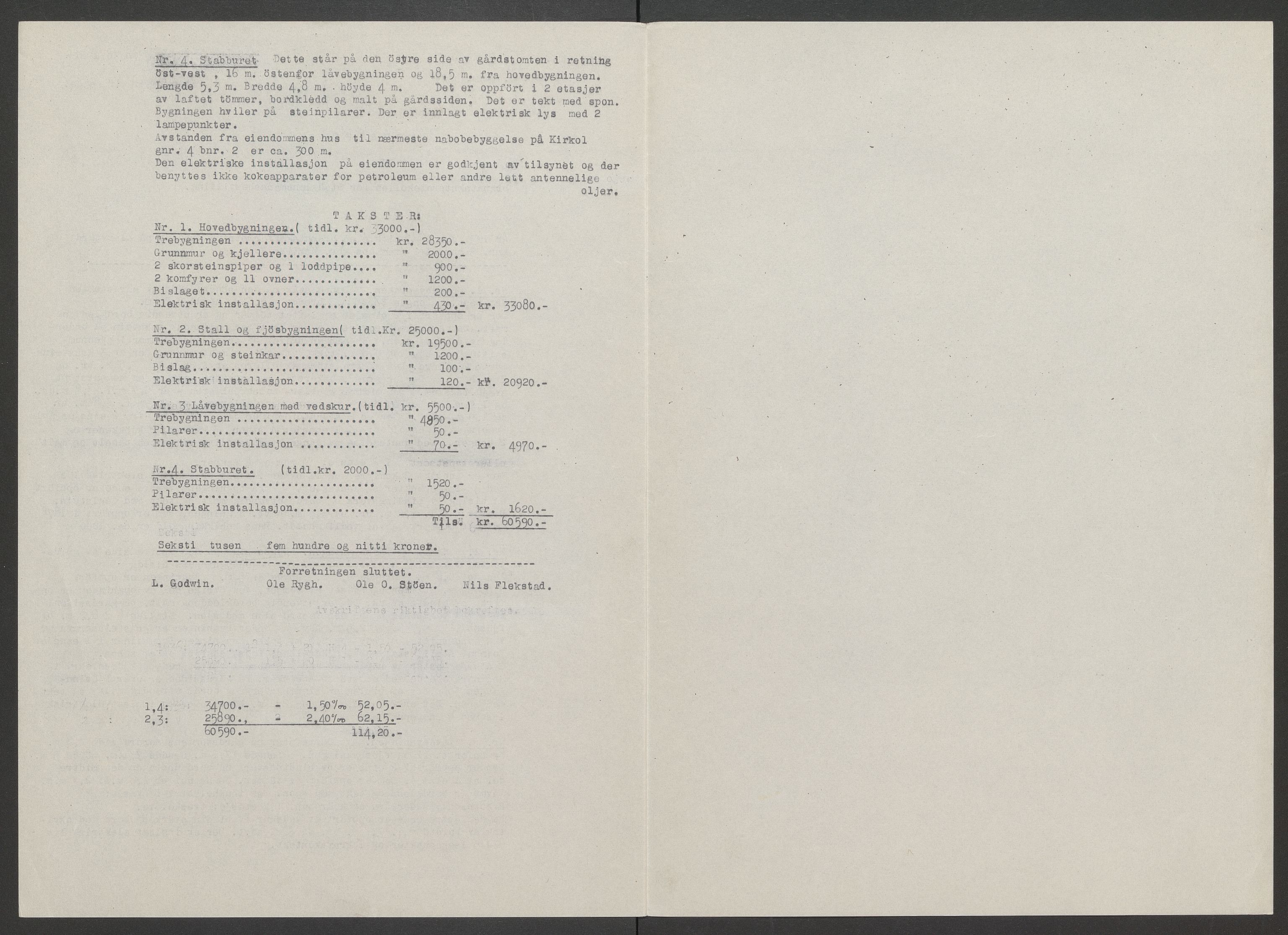 Stod lensmannskontor, AV/SAT-A-5914/T/L0134: Branntakstprotokoll, Stod og Kvam, 1903-1953