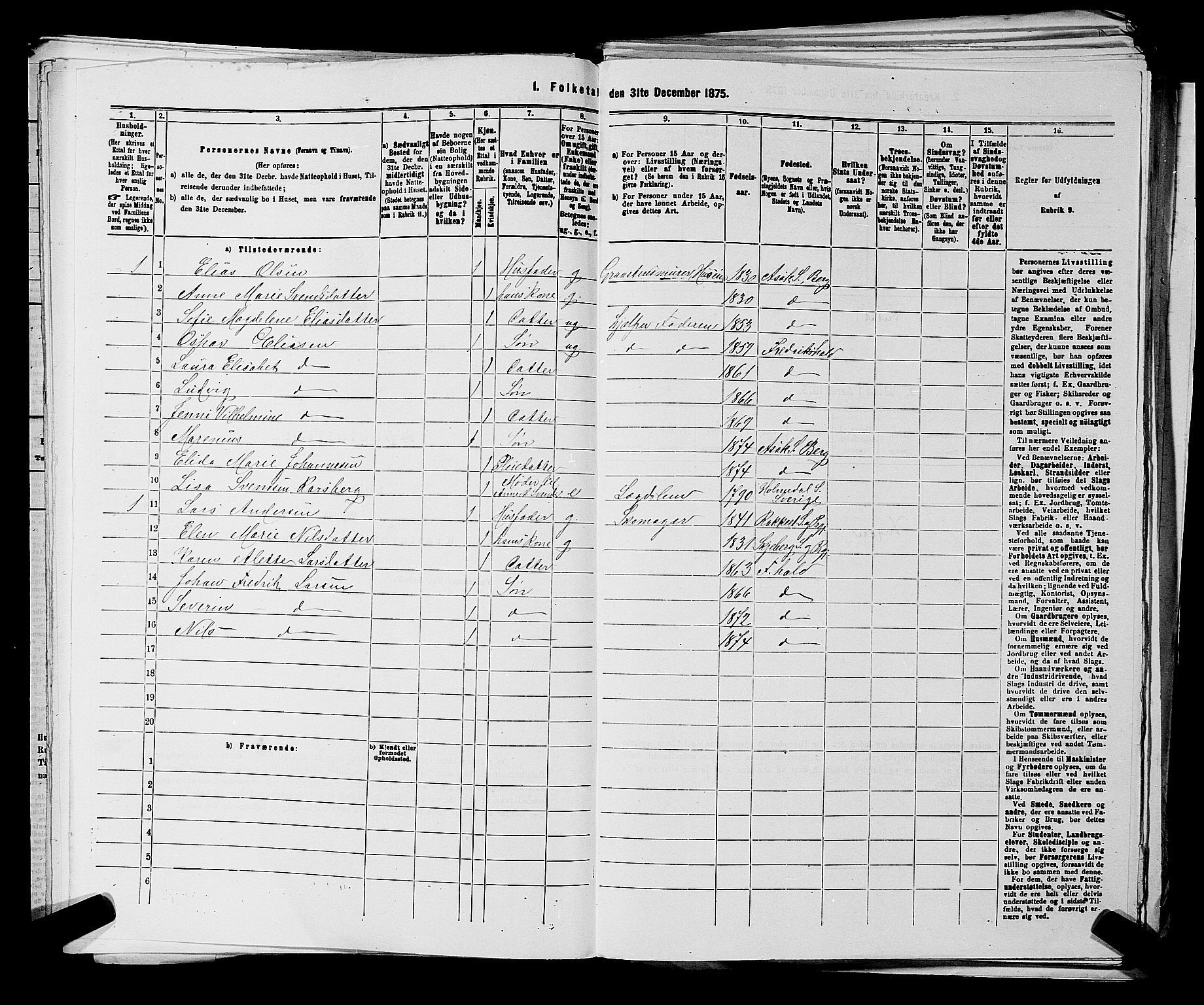 RA, 1875 census for 0116P Berg, 1875, p. 690