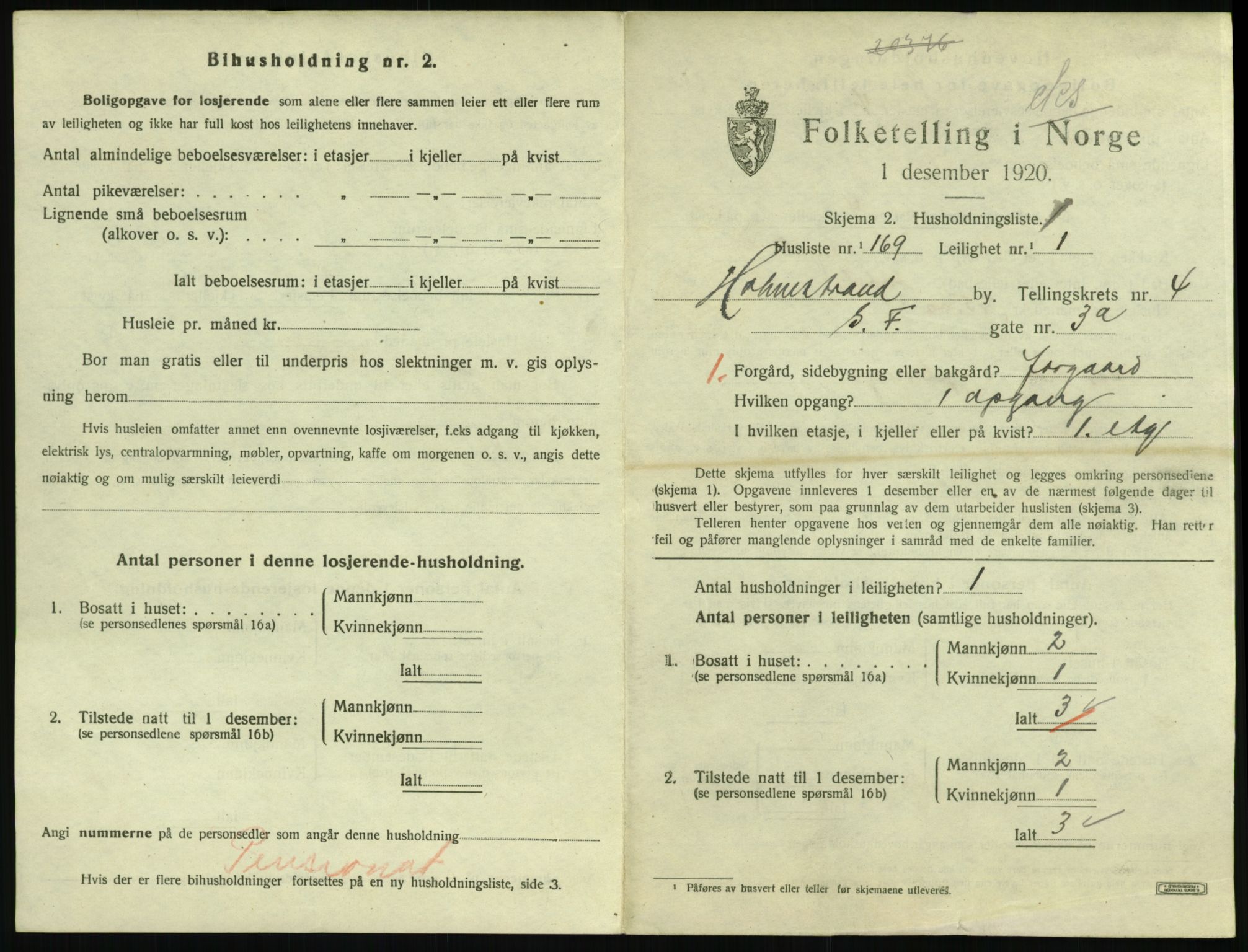 SAKO, 1920 census for Holmestrand, 1920, p. 1450