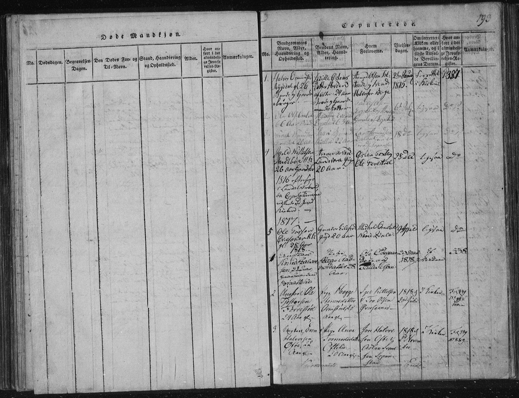 Lårdal kirkebøker, SAKO/A-284/F/Fc/L0001: Parish register (official) no. III 1, 1815-1860, p. 193