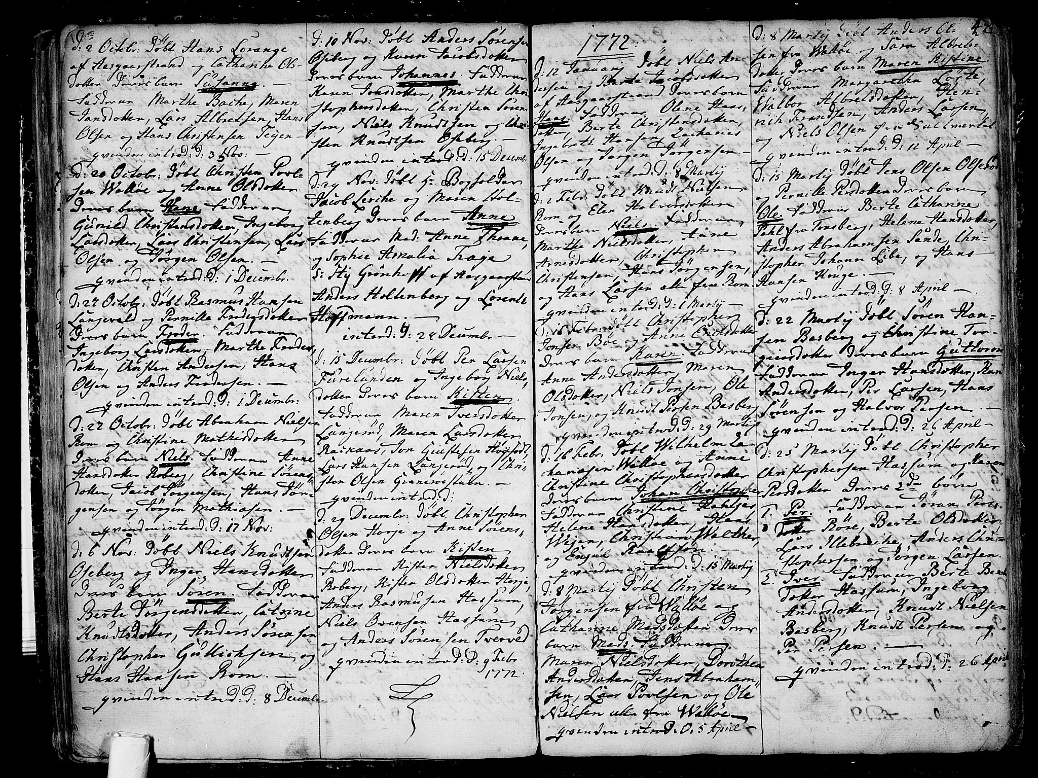 Sem kirkebøker, AV/SAKO-A-5/F/Fb/L0002: Parish register (official) no. II 2, 1764-1792, p. 42