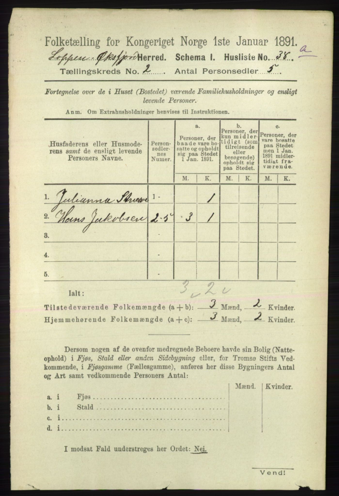 RA, 1891 census for 2014 Loppa, 1891, p. 366