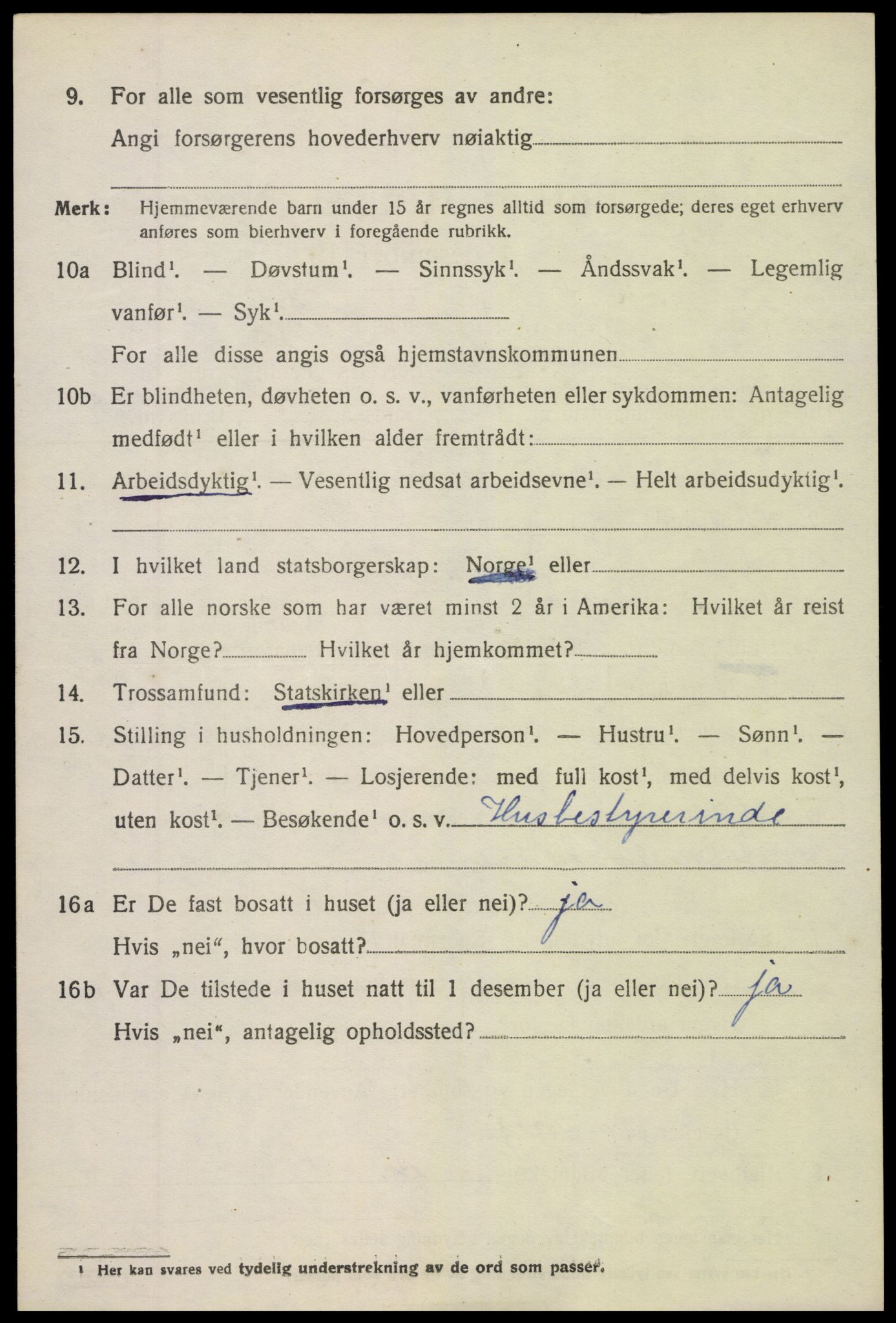 SAK, 1920 census for Holt, 1920, p. 3423