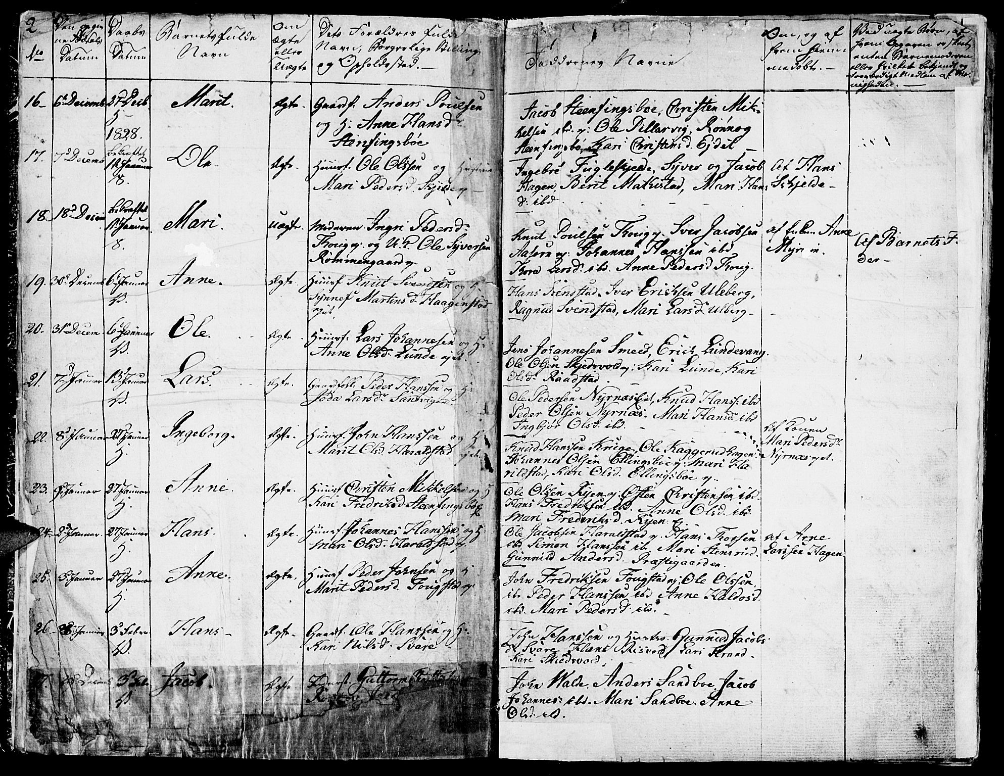 Vågå prestekontor, SAH/PREST-076/H/Ha/Haa/L0004: Parish register (official) no. 4 /1, 1827-1842, p. 2