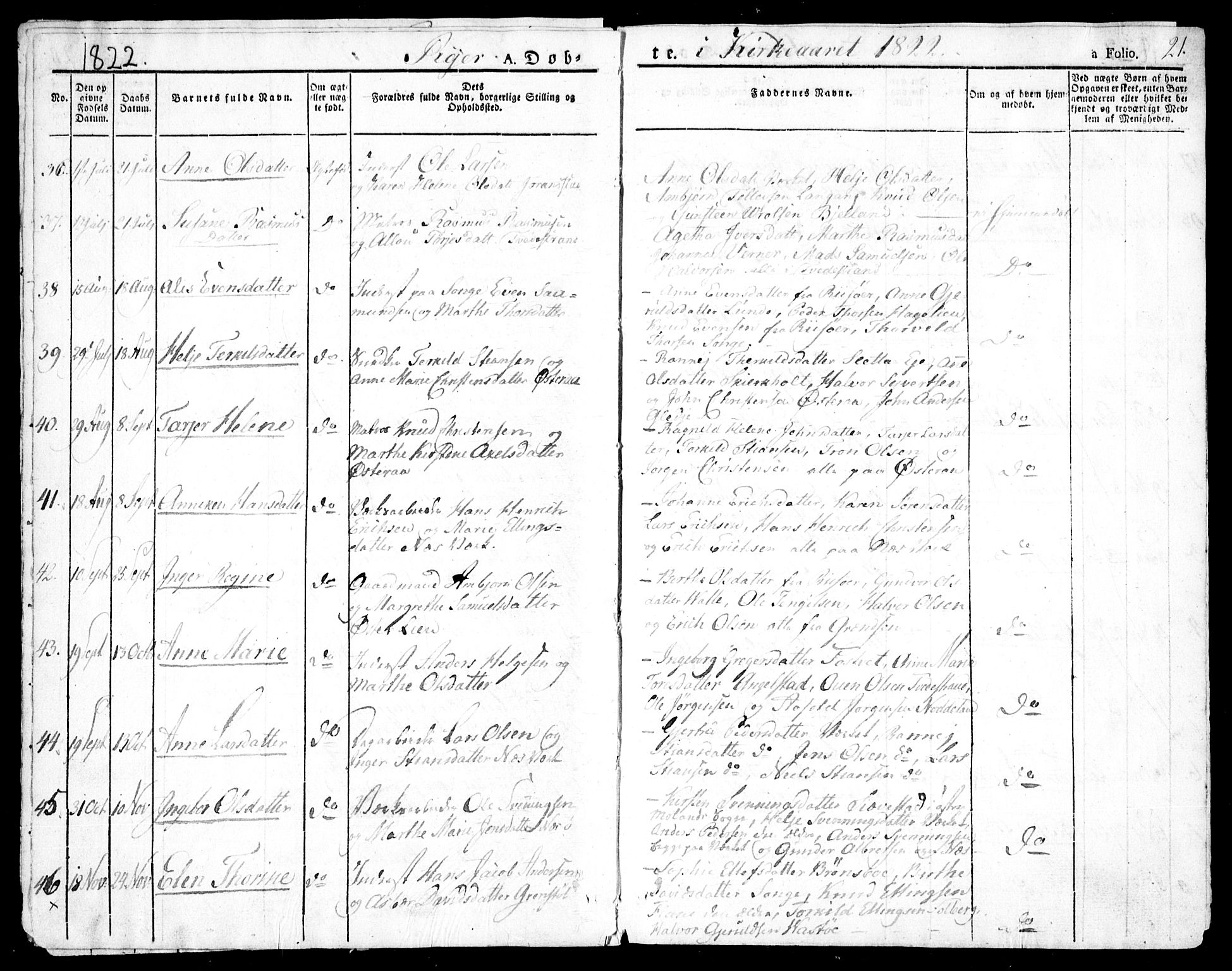 Holt sokneprestkontor, AV/SAK-1111-0021/F/Fa/L0006: Parish register (official) no. A 6, 1820-1835, p. 21