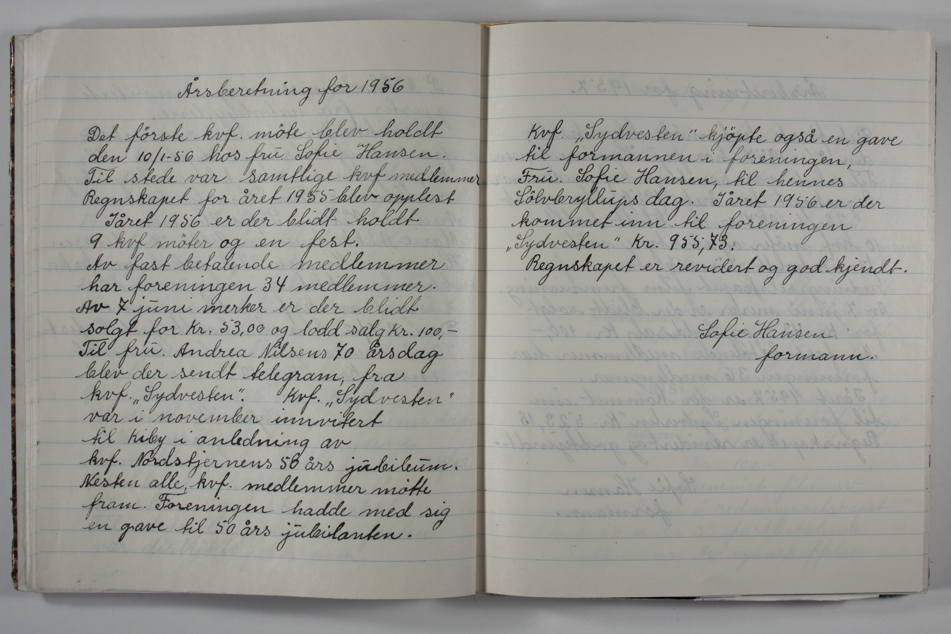 Redningssakens kvinneforening "Sydvesten", VAMU/A-0505/A/L0001: Årsberetninger 1949-1959, 1949-2001