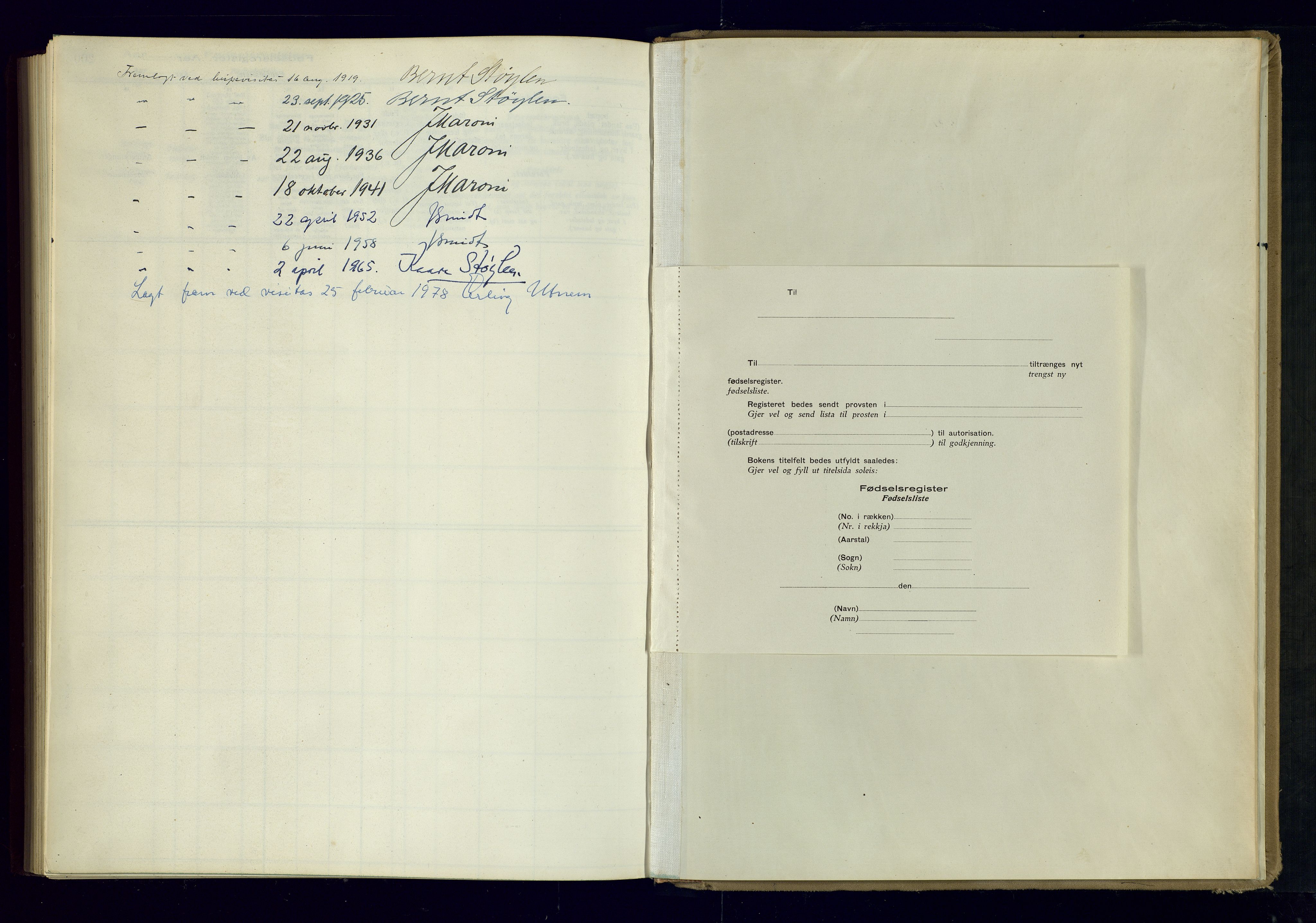 Bjelland sokneprestkontor, SAK/1111-0005/J/Ja/L0001: Birth register no. II.4.2, 1916-1982