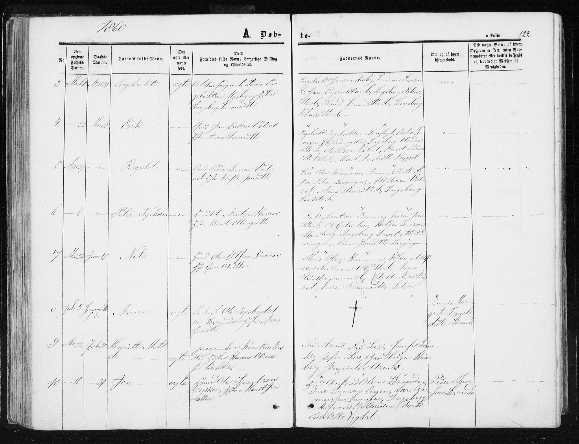 Ministerialprotokoller, klokkerbøker og fødselsregistre - Sør-Trøndelag, AV/SAT-A-1456/612/L0377: Parish register (official) no. 612A09, 1859-1877, p. 122