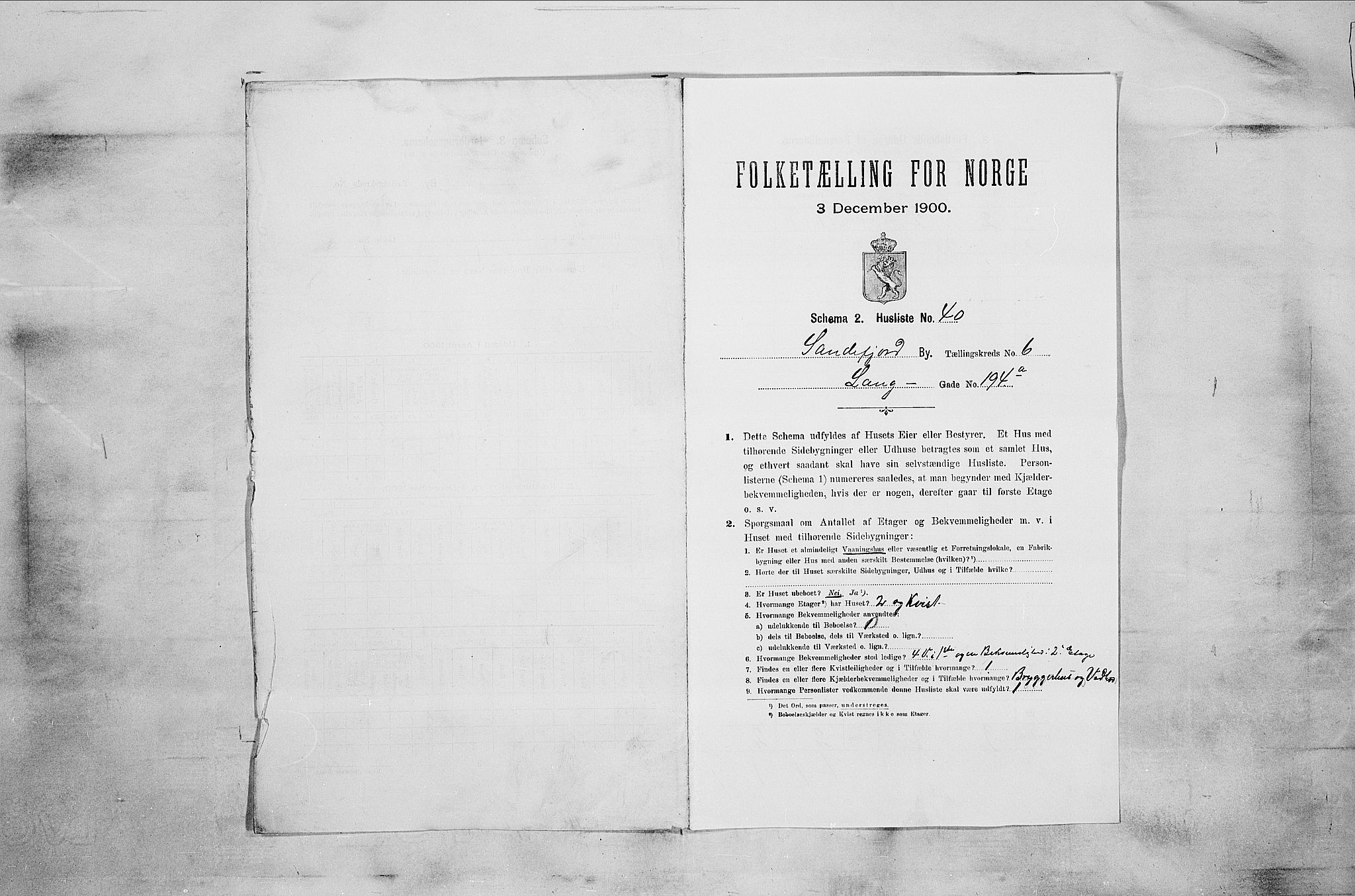 RA, 1900 census for Sandefjord, 1900, p. 1670