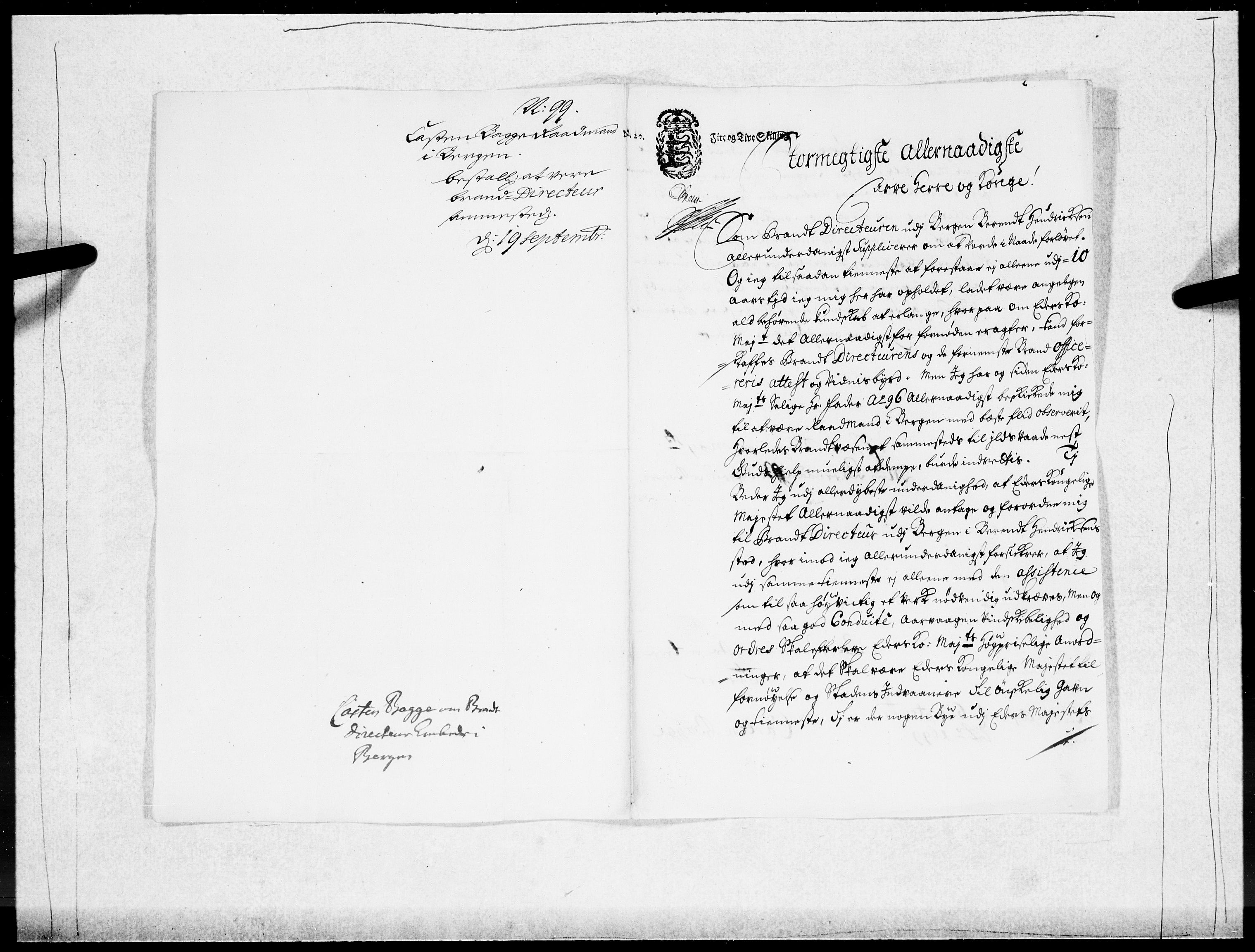 Danske Kanselli 1572-1799, RA/EA-3023/F/Fc/Fcc/Fcca/L0049: Norske innlegg 1572-1799, 1699-1700, p. 43