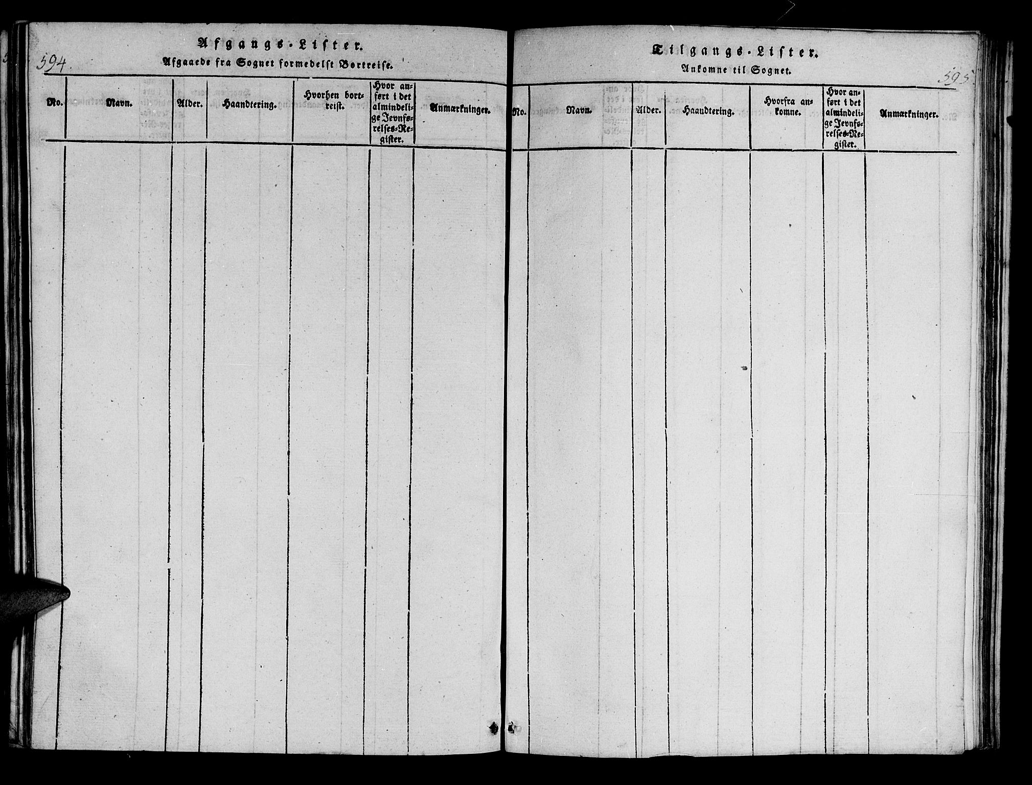 Kistrand/Porsanger sokneprestembete, AV/SATØ-S-1351/H/Ha/L0010.kirke: Parish register (official) no. 10, 1821-1842, p. 594-595