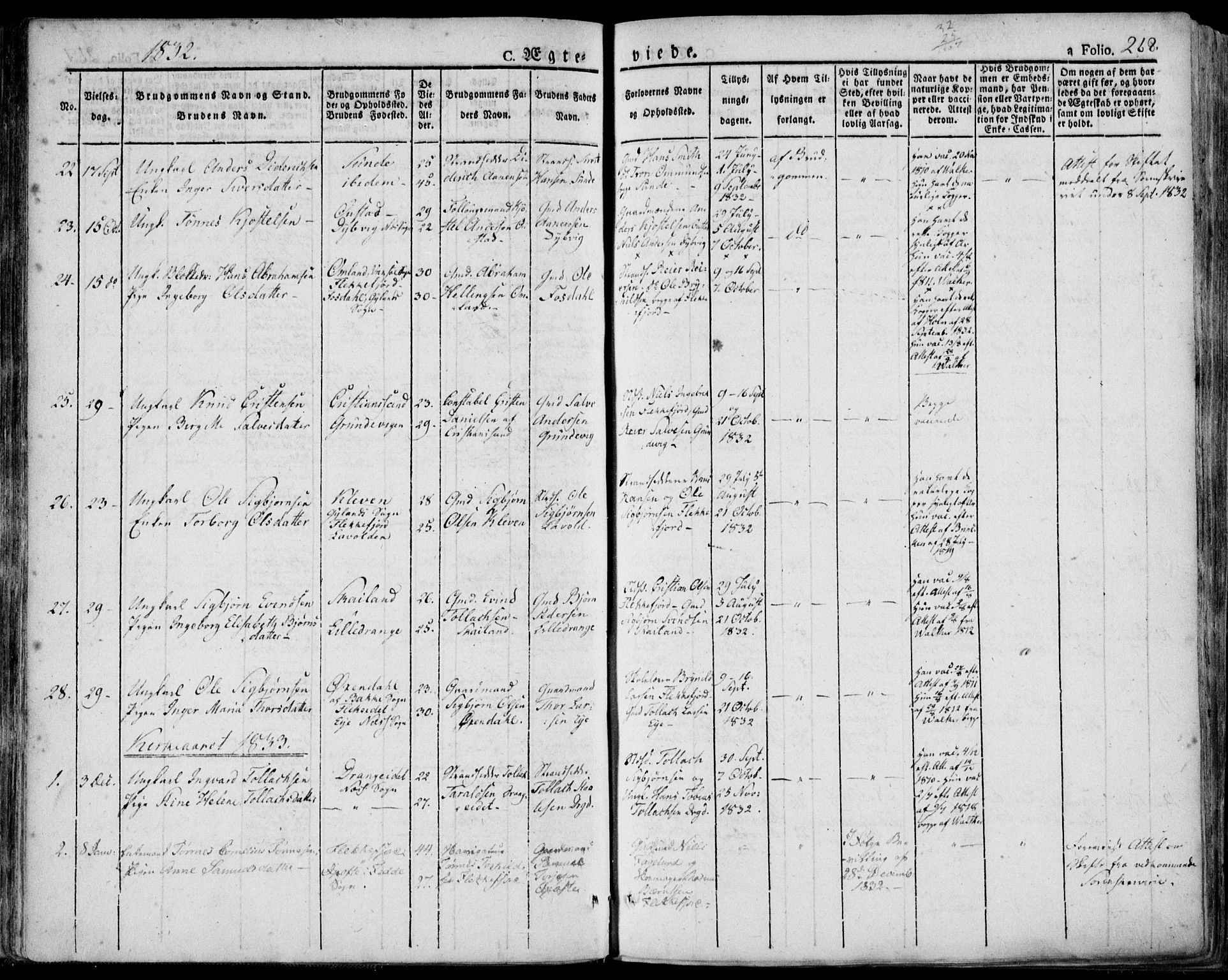 Flekkefjord sokneprestkontor, SAK/1111-0012/F/Fa/Fac/L0003: Parish register (official) no. A 3, 1826-1841, p. 268