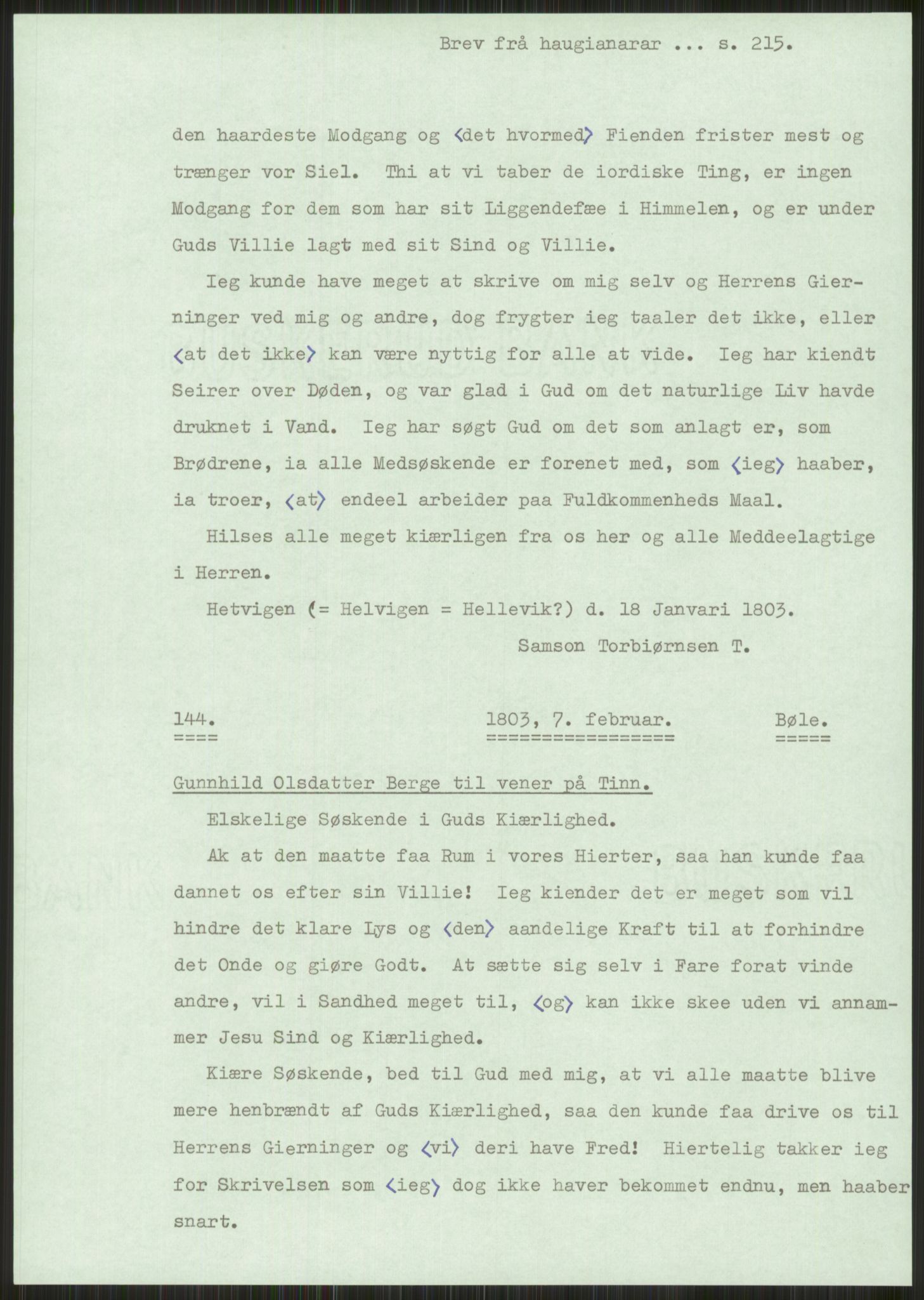 Samlinger til kildeutgivelse, Haugianerbrev, AV/RA-EA-6834/F/L0001: Haugianerbrev I: 1760-1804, 1760-1804, p. 215