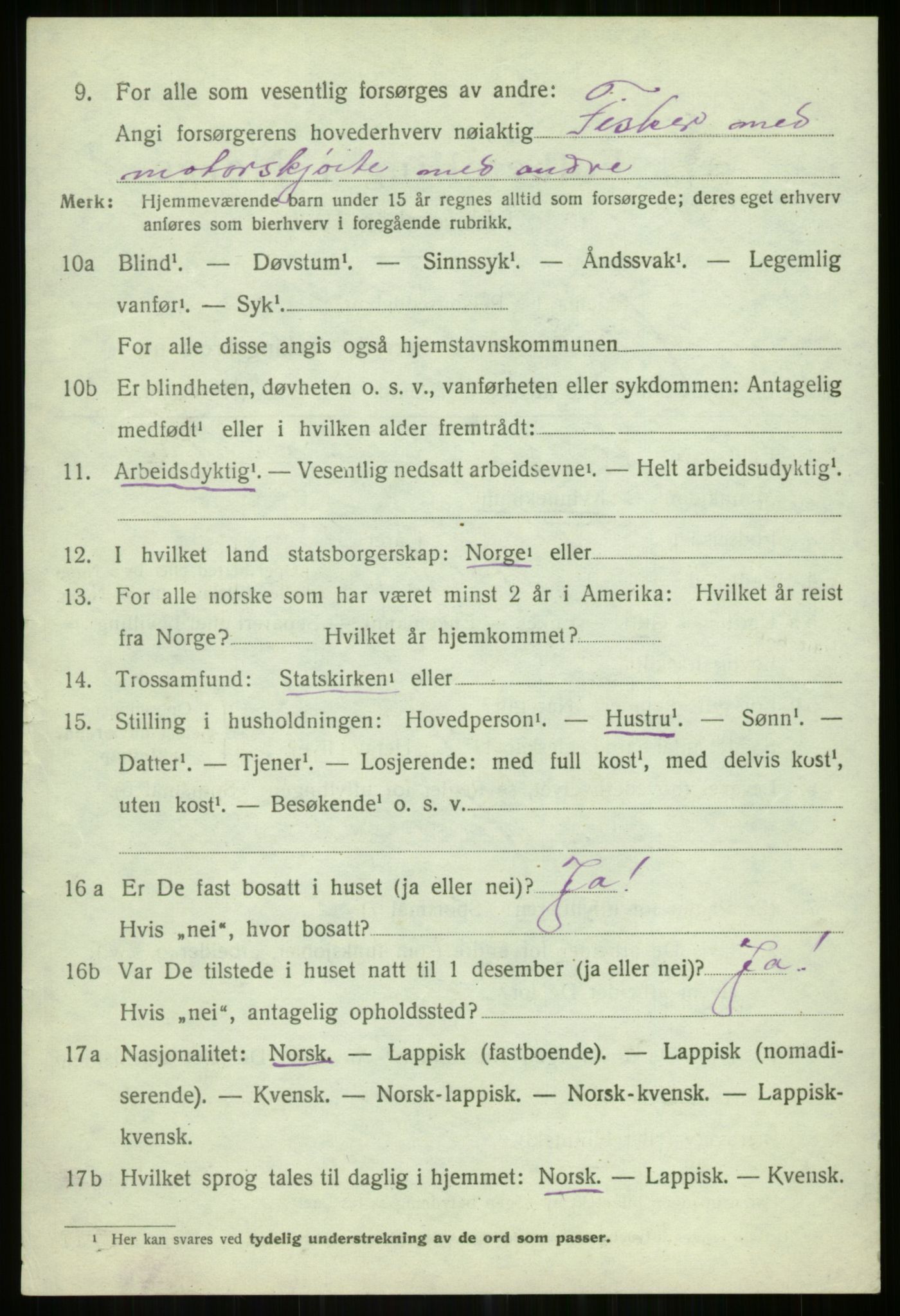 SATØ, 1920 census for Helgøy, 1920, p. 3181