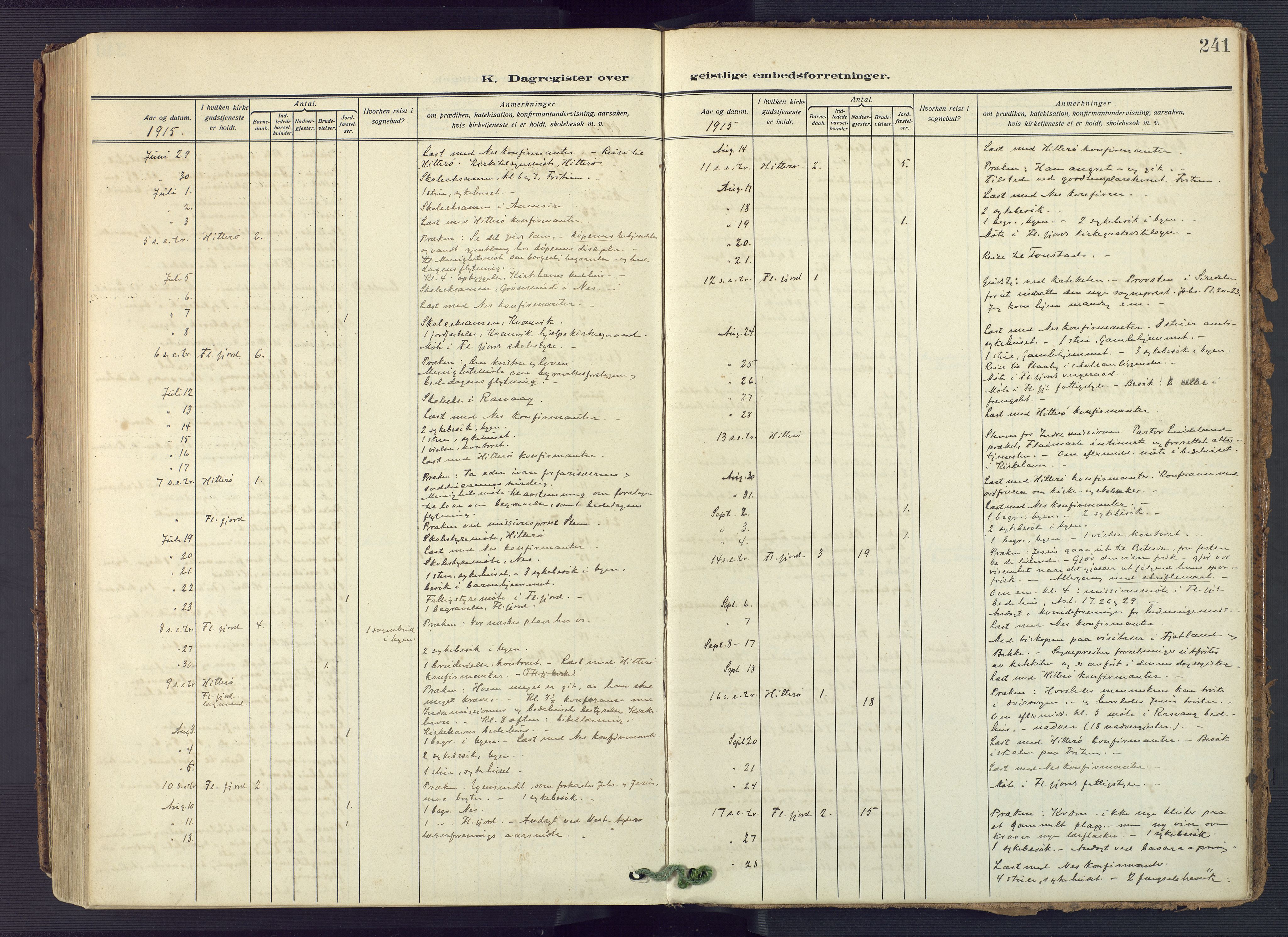 Flekkefjord sokneprestkontor, AV/SAK-1111-0012/F/Fa/Fac/L0010: Parish register (official) no. A 10, 1910-1927, p. 241