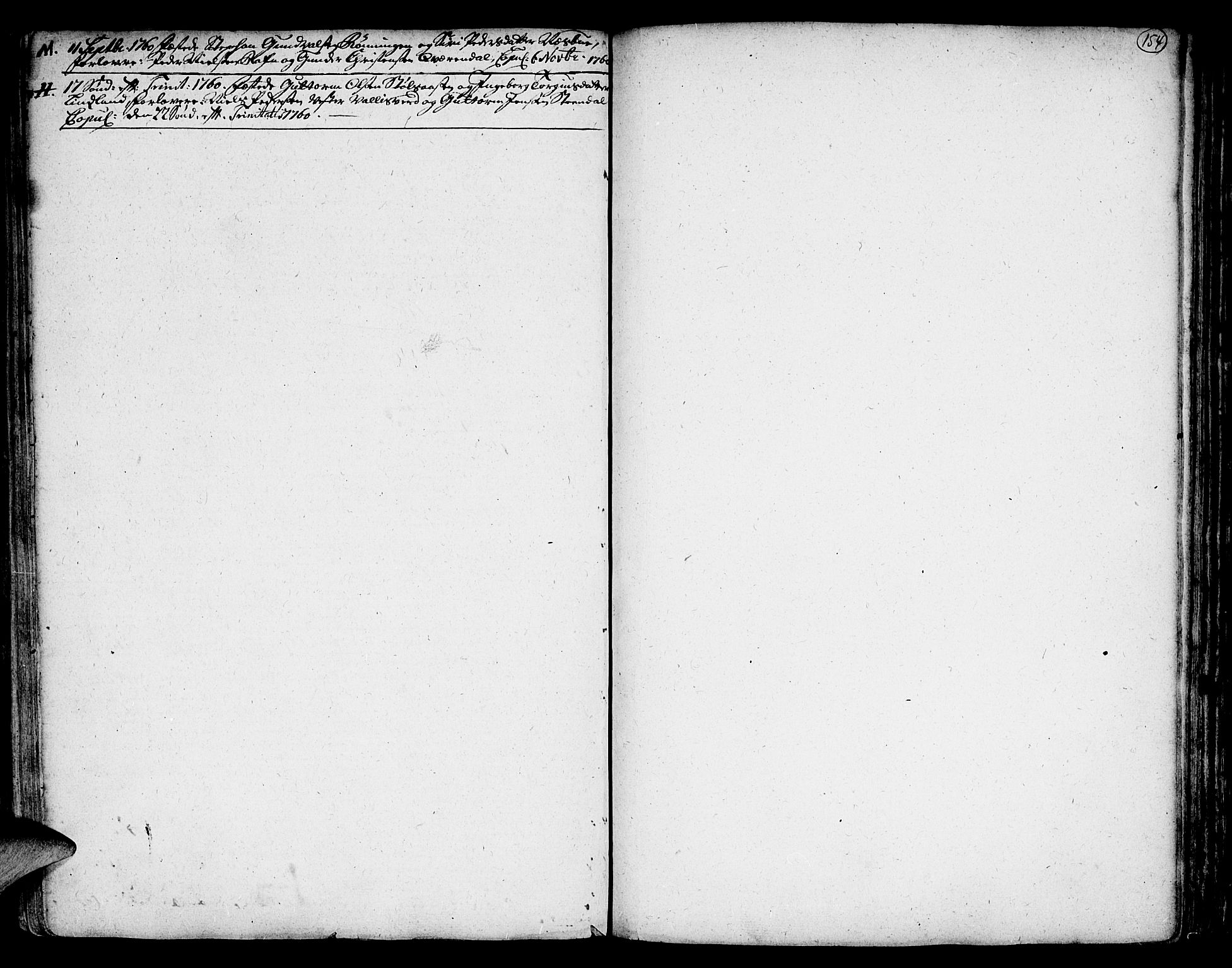 Vestre Moland sokneprestkontor, SAK/1111-0046/F/Fa/Fab/L0001: Parish register (official) no. A 1, 1687-1760, p. 154