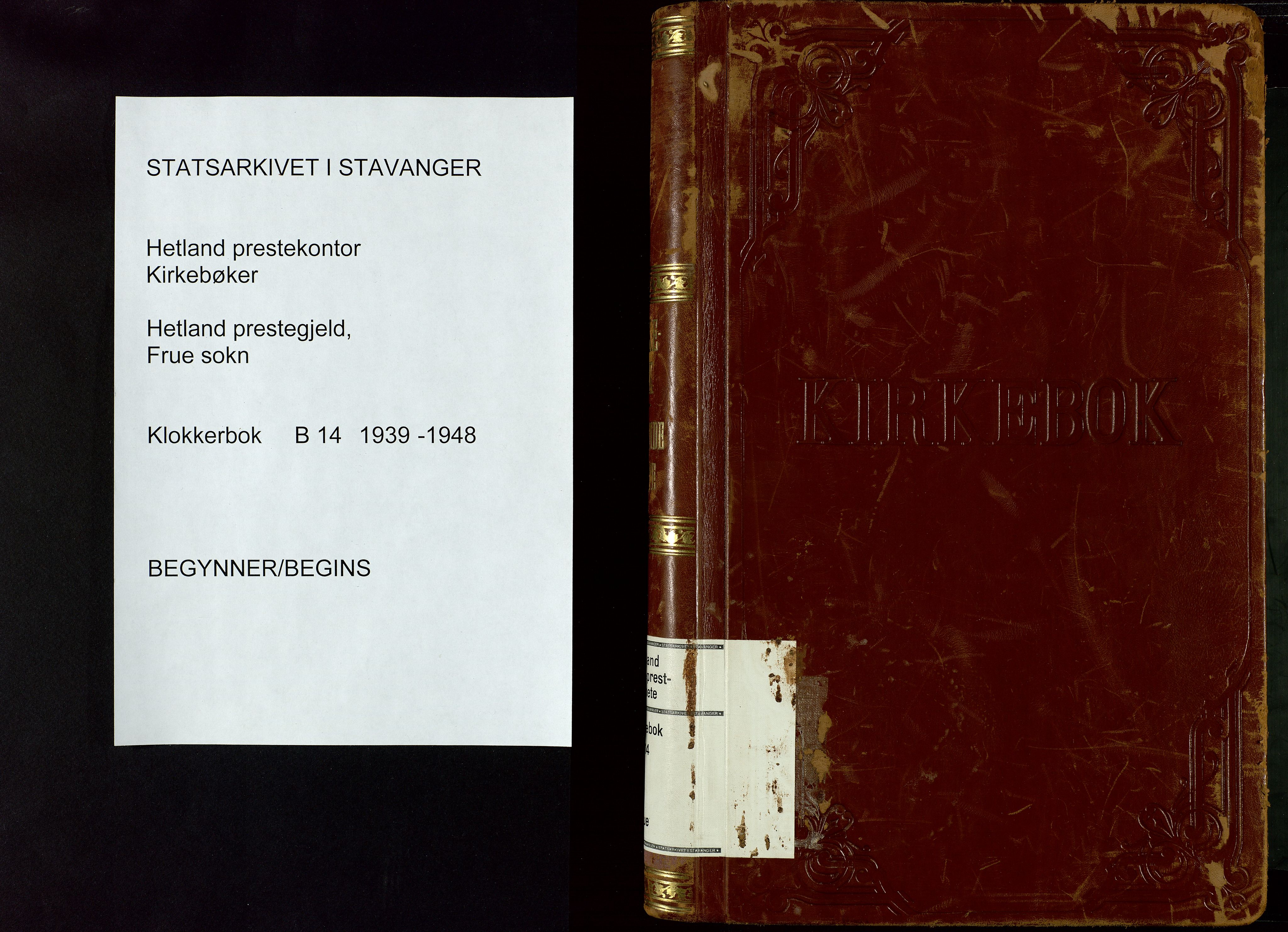 Hetland sokneprestkontor, SAST/A-101826/30/30BB/L0014: Parish register (copy) no. B 14, 1939-1948