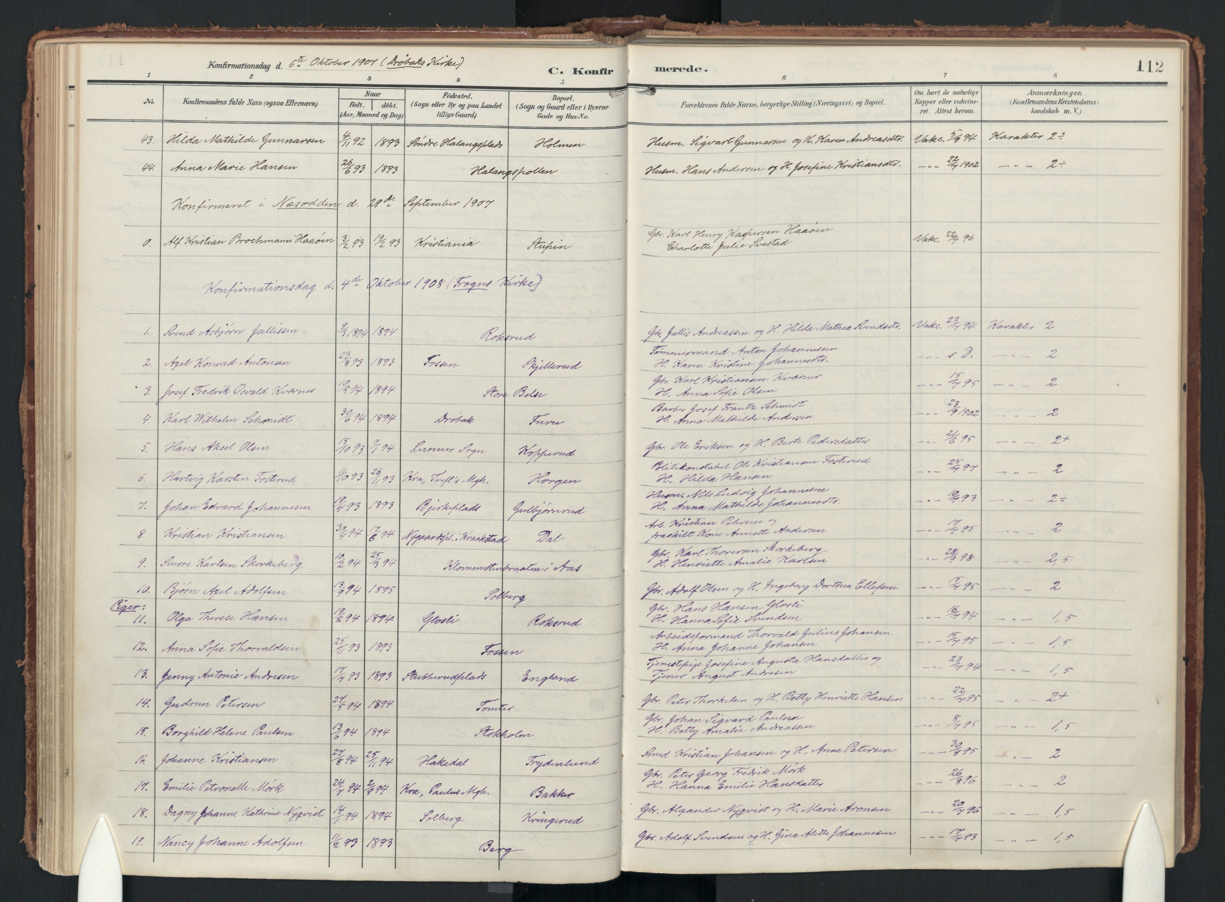 Drøbak prestekontor Kirkebøker, SAO/A-10142a/F/Fc/L0003: Parish register (official) no. III 3, 1901-1920, p. 112