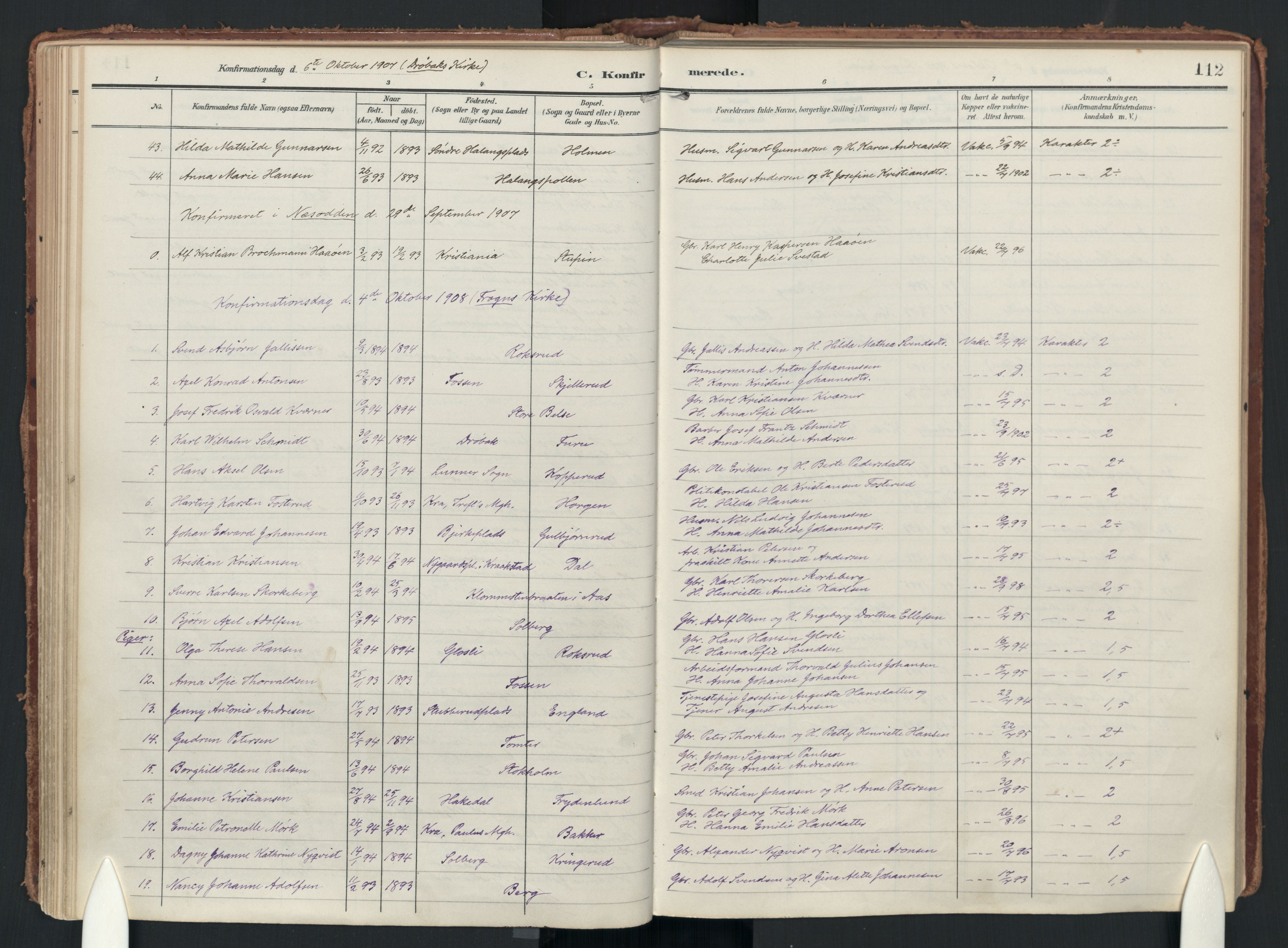 Drøbak prestekontor Kirkebøker, AV/SAO-A-10142a/F/Fc/L0003: Parish register (official) no. III 3, 1901-1920, p. 112