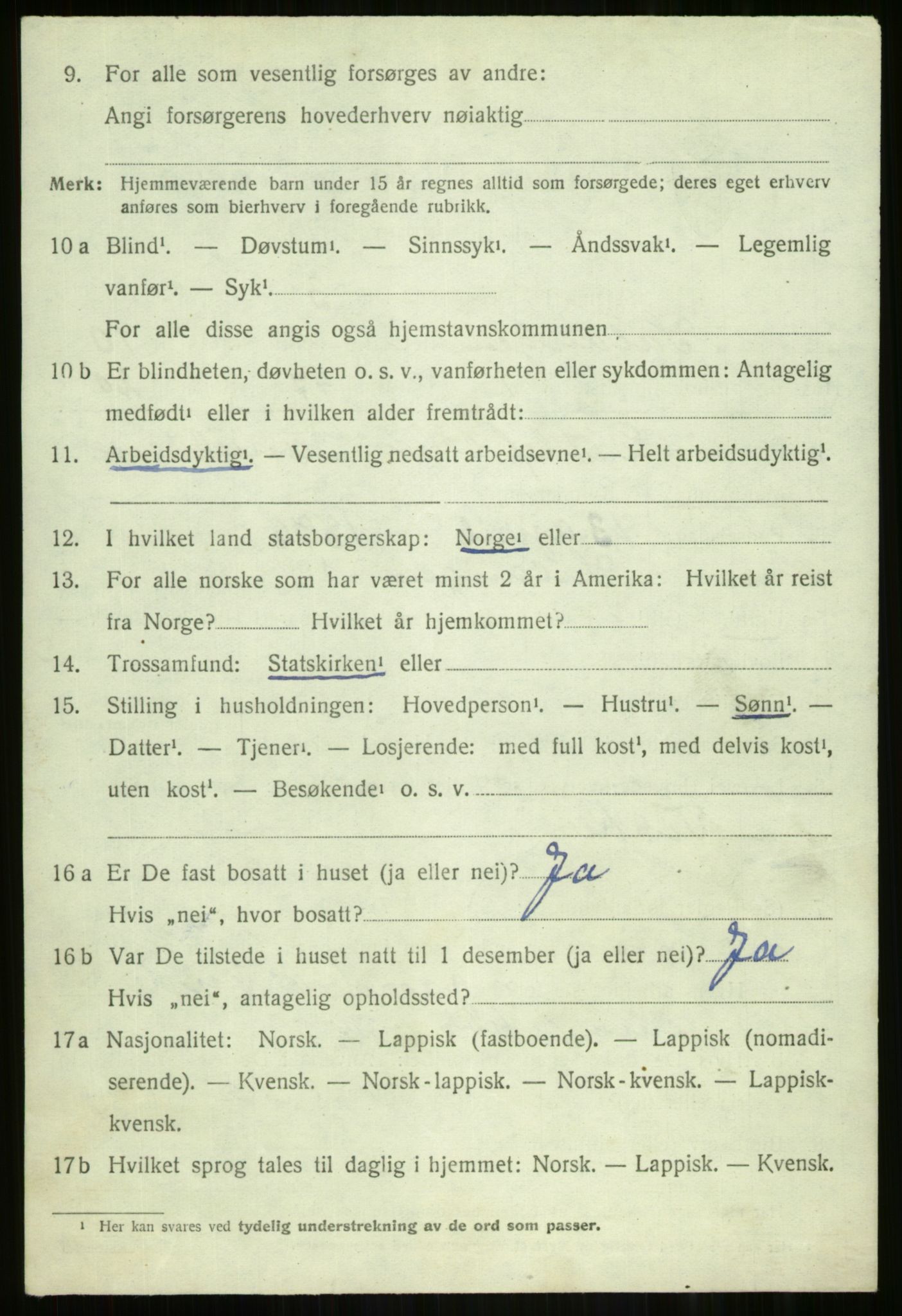 SATØ, 1920 census for Salangen, 1920, p. 6273