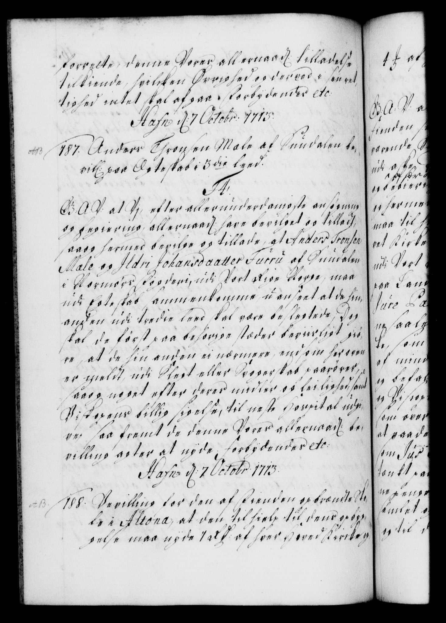 Danske Kanselli 1572-1799, AV/RA-EA-3023/F/Fc/Fca/Fcaa/L0021: Norske registre, 1712-1715, p. 163b