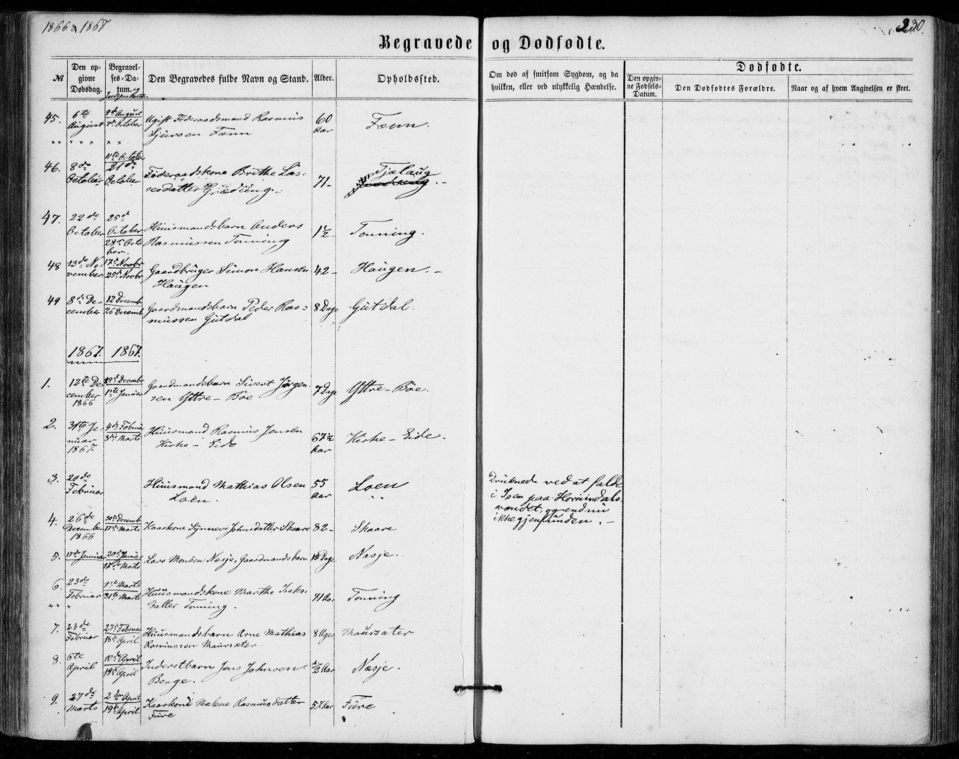 Stryn Sokneprestembete, AV/SAB-A-82501: Parish register (official) no. A 3, 1862-1877, p. 230