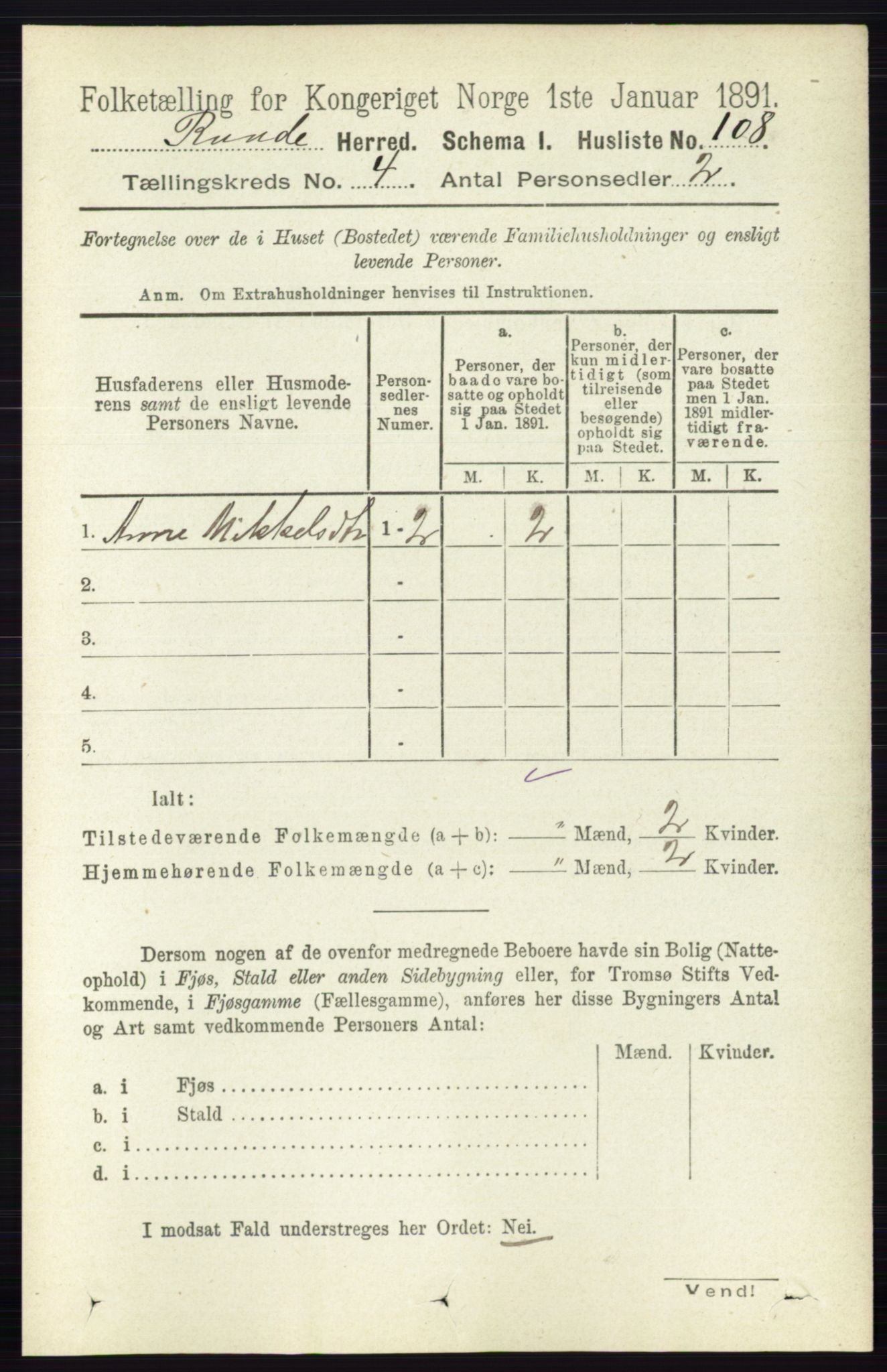 RA, 1891 census for 0135 Råde, 1891, p. 1846