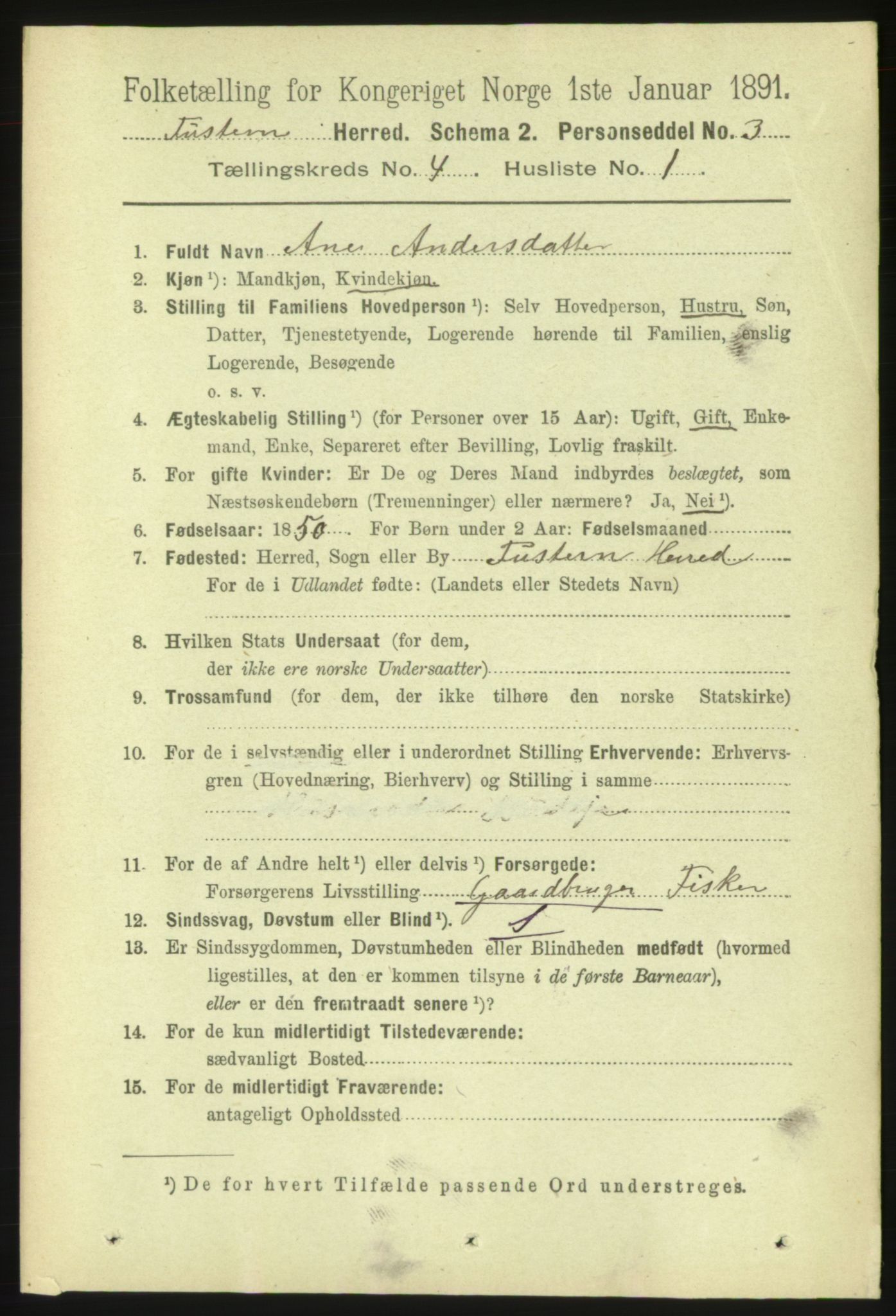 RA, 1891 census for 1572 Tustna, 1891, p. 1392